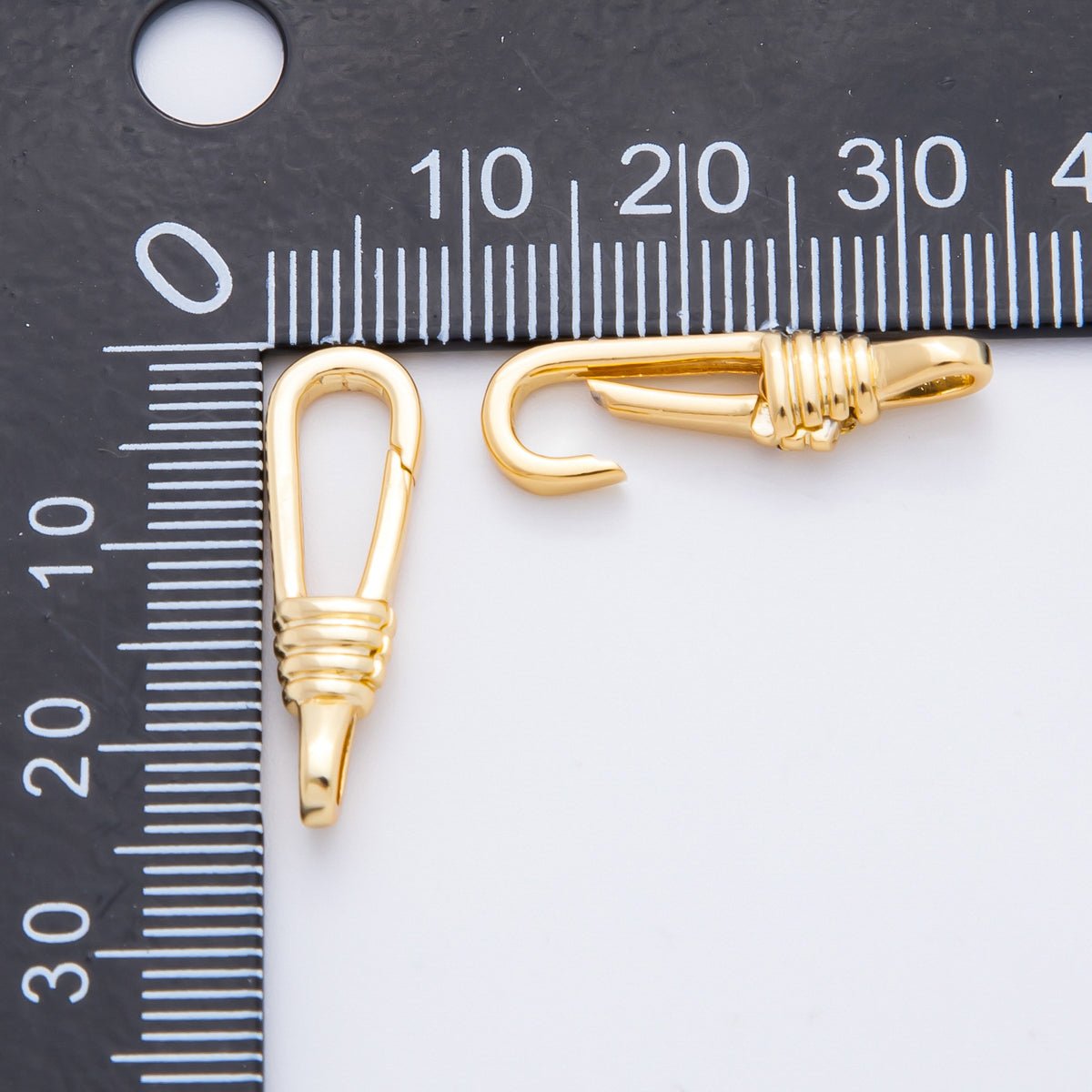 18K Gold Filled 24mm Long Oval Push Gate Clasp Charm Finding | Z1407 - DLUXCA