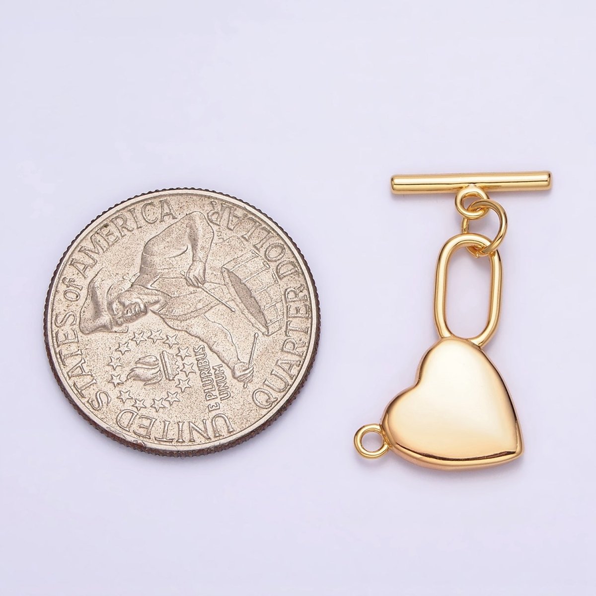 18K Gold Filled 25.5mm Heart Toggle Clasps Closure Findings Ot Clasp | Z-459 - DLUXCA