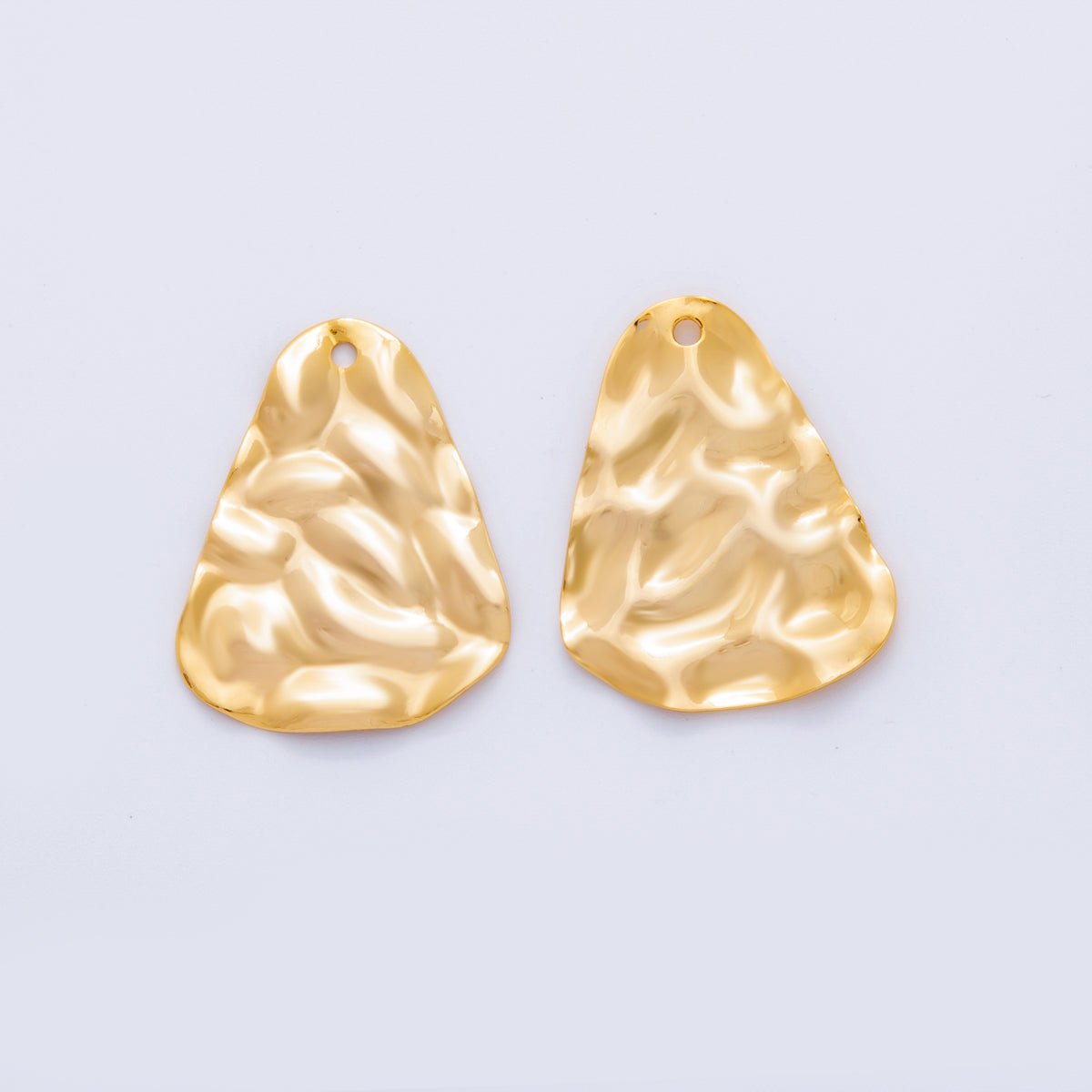 18K Gold Filled 25mm Hammered Waves Triangle Charm Finding | Z1187 - DLUXCA