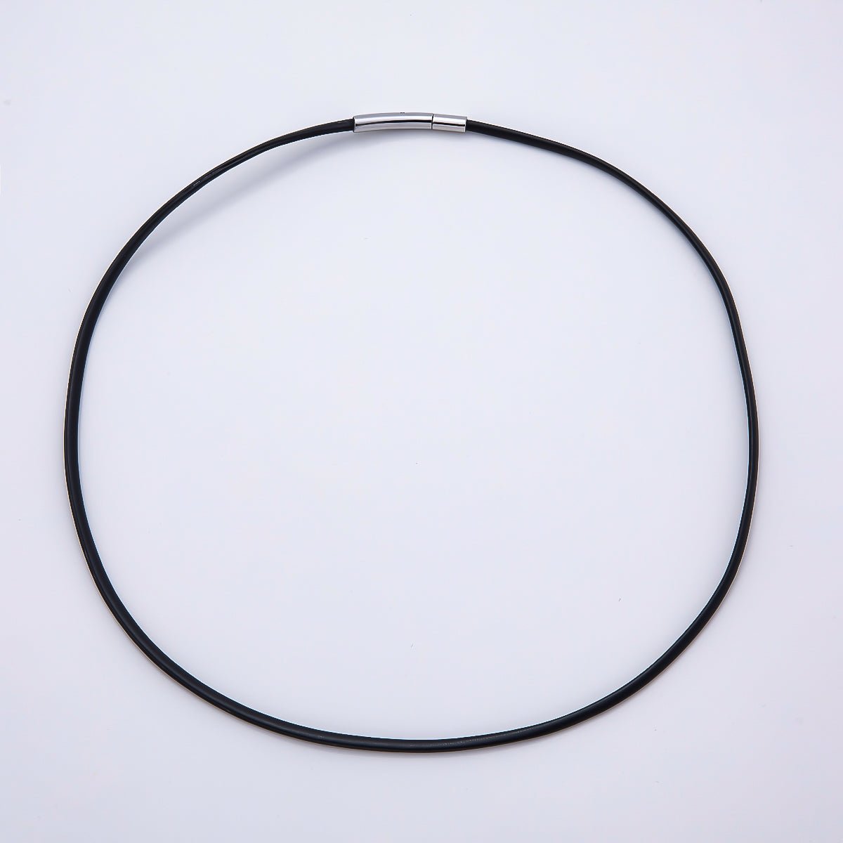 18K Gold Filled 2.5mm Thin Black Fall Faux Leather Cord 19 Inch Necklace | WA - 3858 - DLUXCA