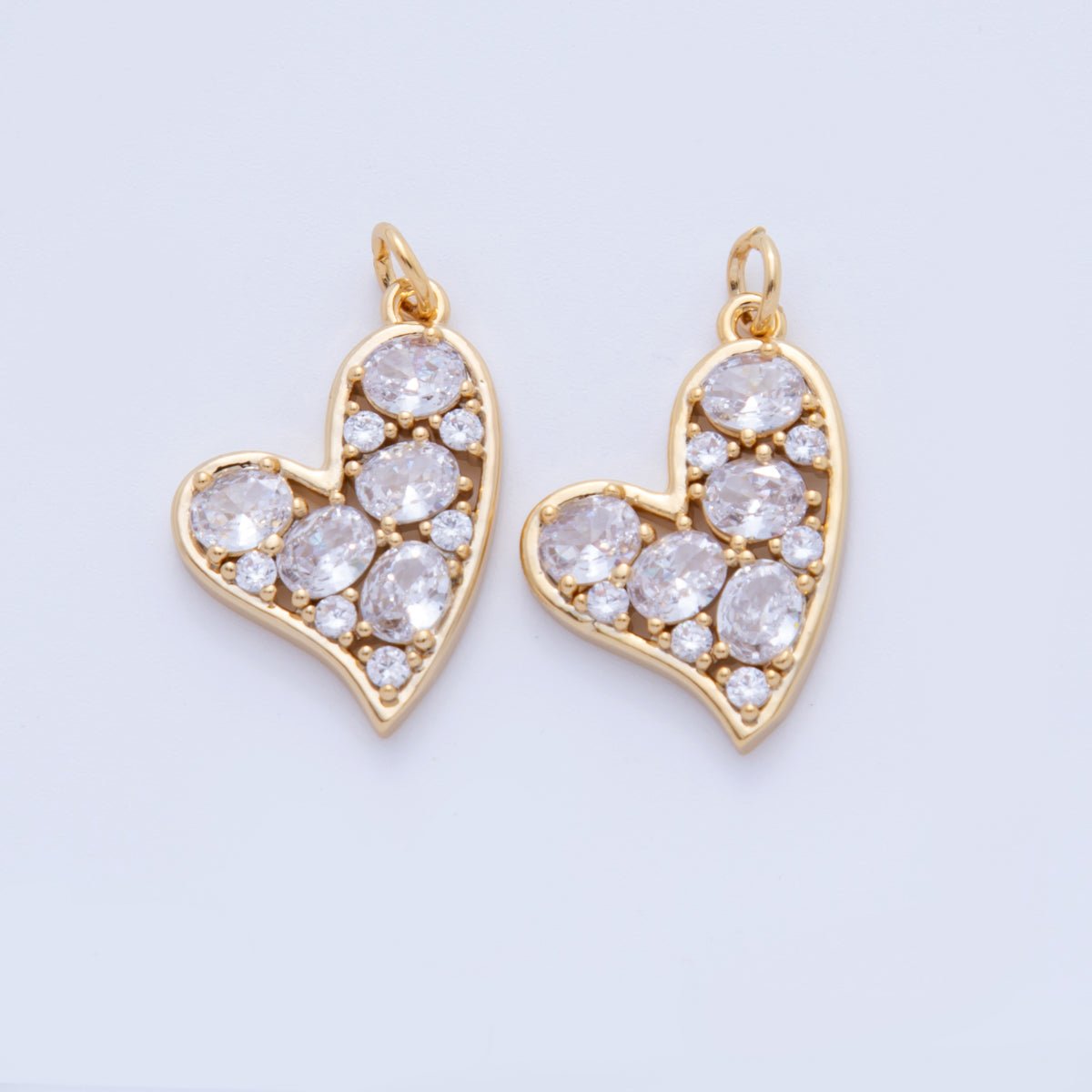 18K Gold Filled 26mm Micro Paved Round CZ Love Armor Charm | AF810 - DLUXCA