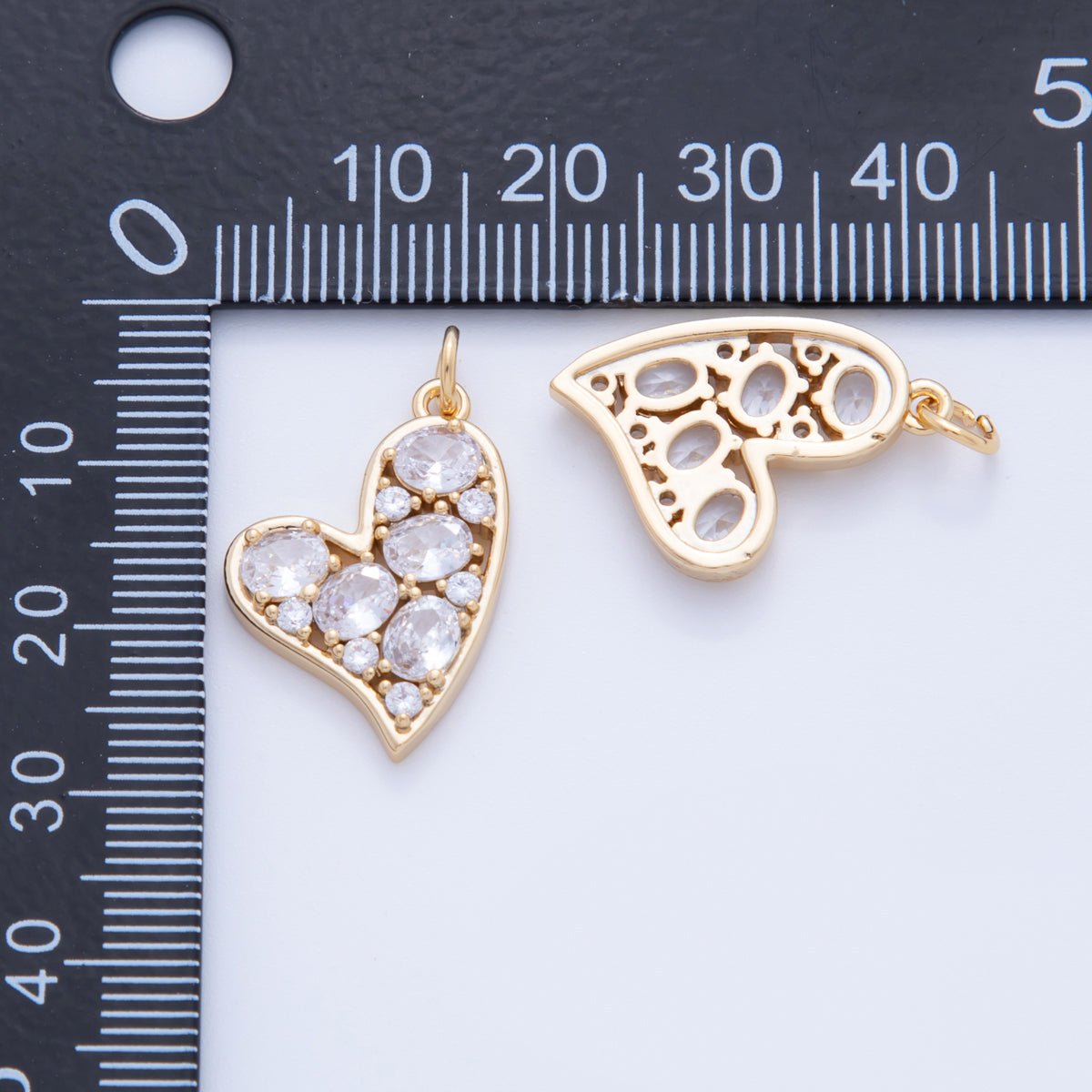18K Gold Filled 26mm Micro Paved Round CZ Love Armor Charm | AF810 - DLUXCA