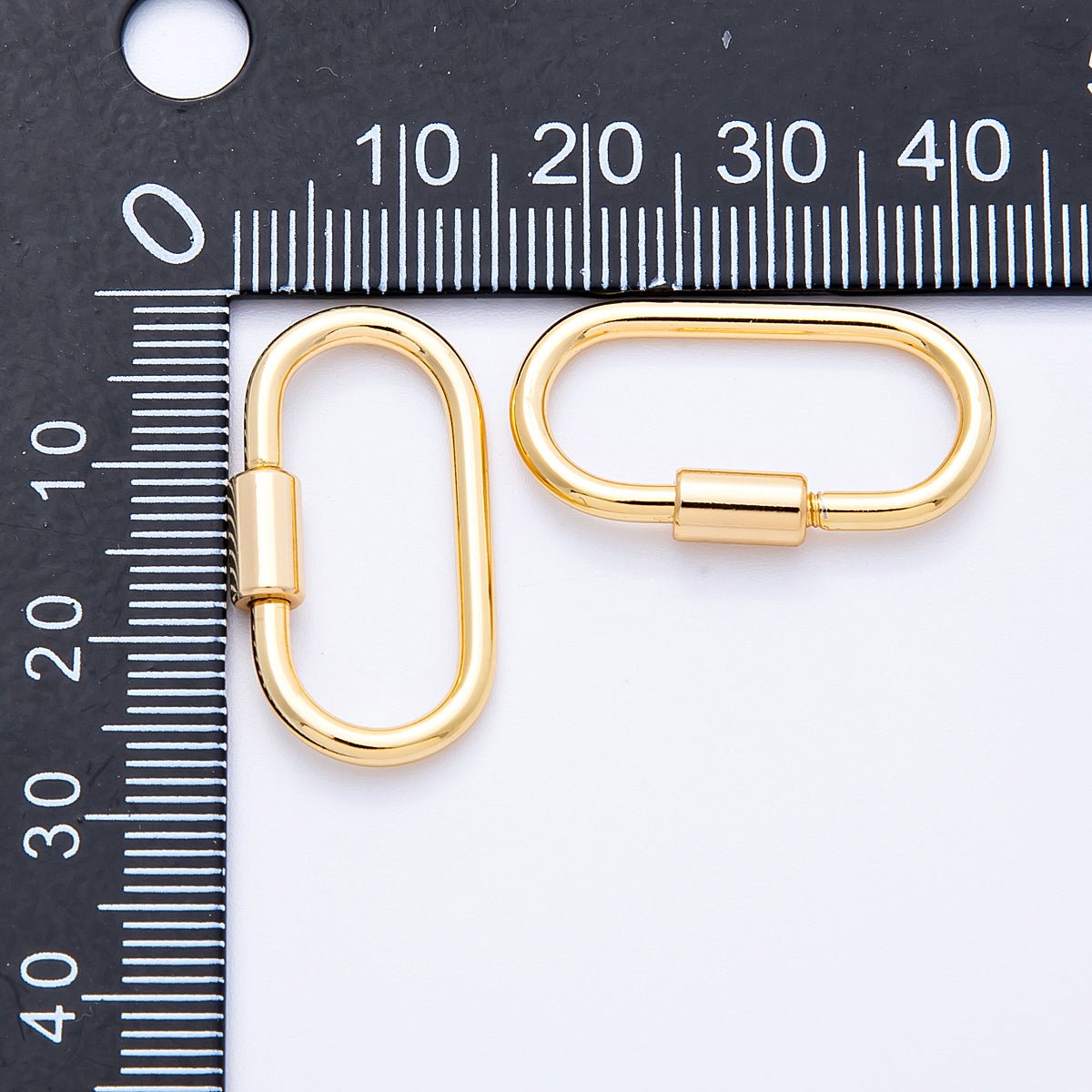 18K Gold Filled 26mm Minimalist Oblong Carabiner Clasp Closure Finding | Findings - 00039 - DLUXCA