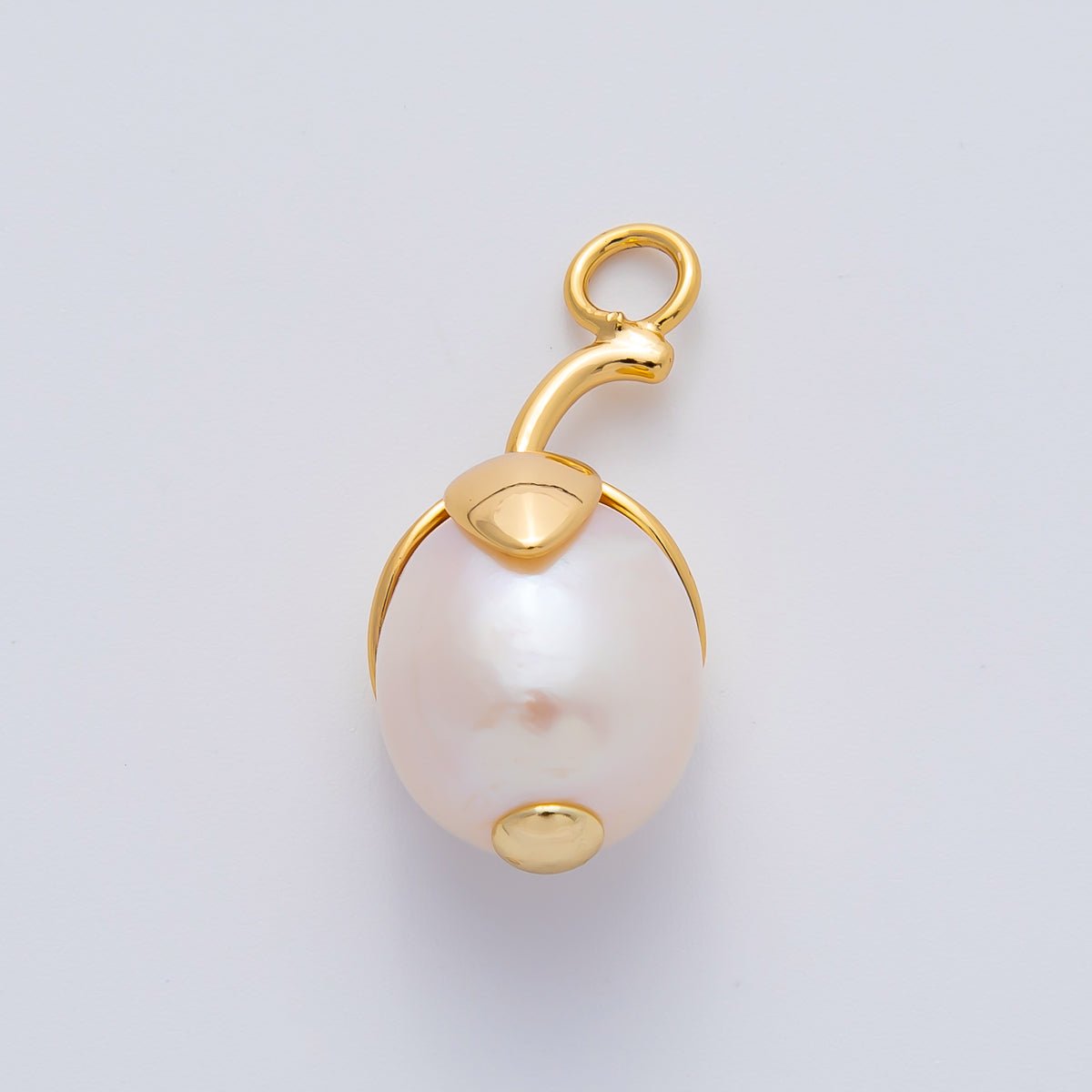 18K Gold Filled 27mm Aquamarine, Carnelian, Aventurine Natural Gemstone Fruit Drop Charm | AF1441 ~ AF1443 - DLUXCA