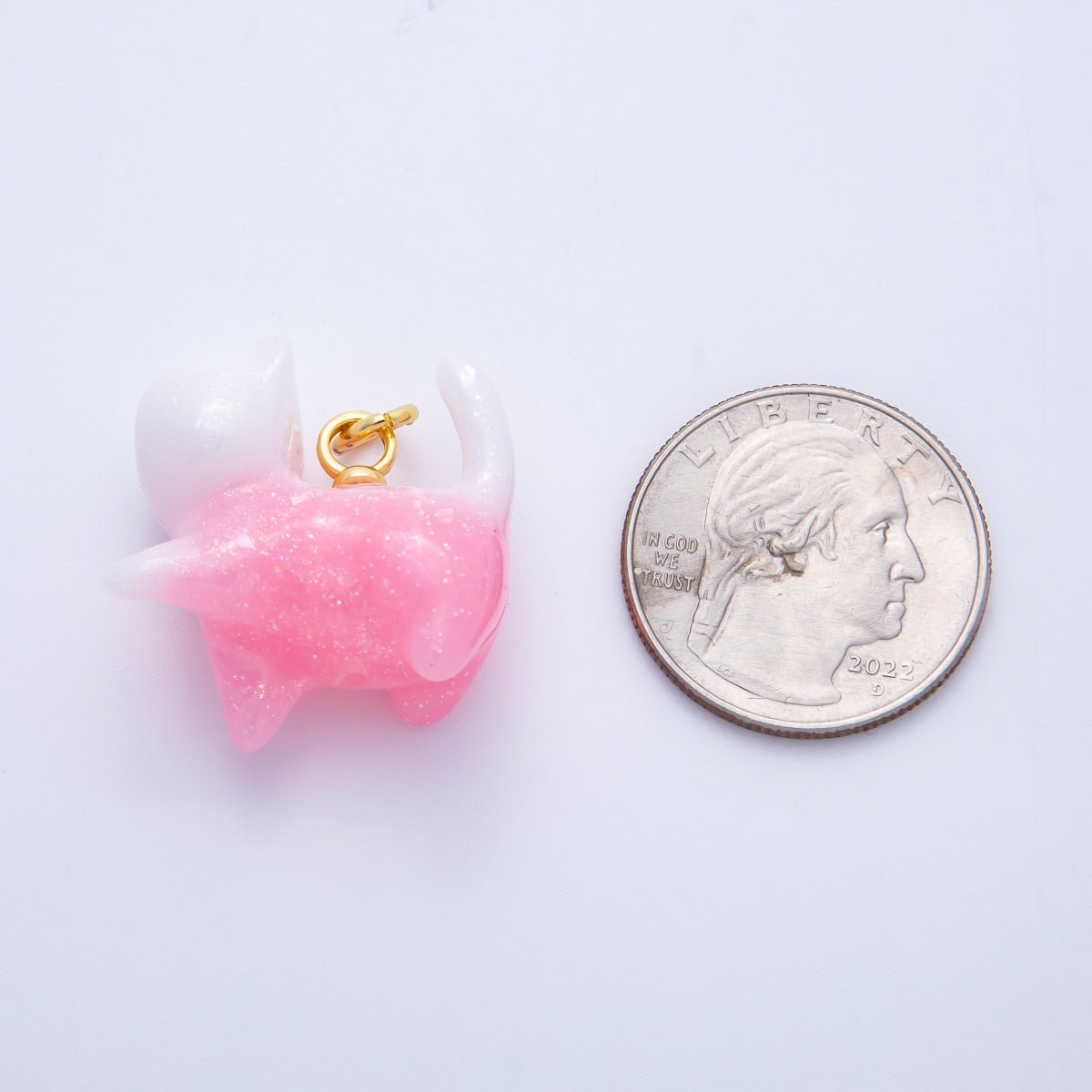 18K Gold Filled 27mm Glitter Kitty Cat Animal Resin Charm | Charms - 00193 - Charms - 00204 - DLUXCA