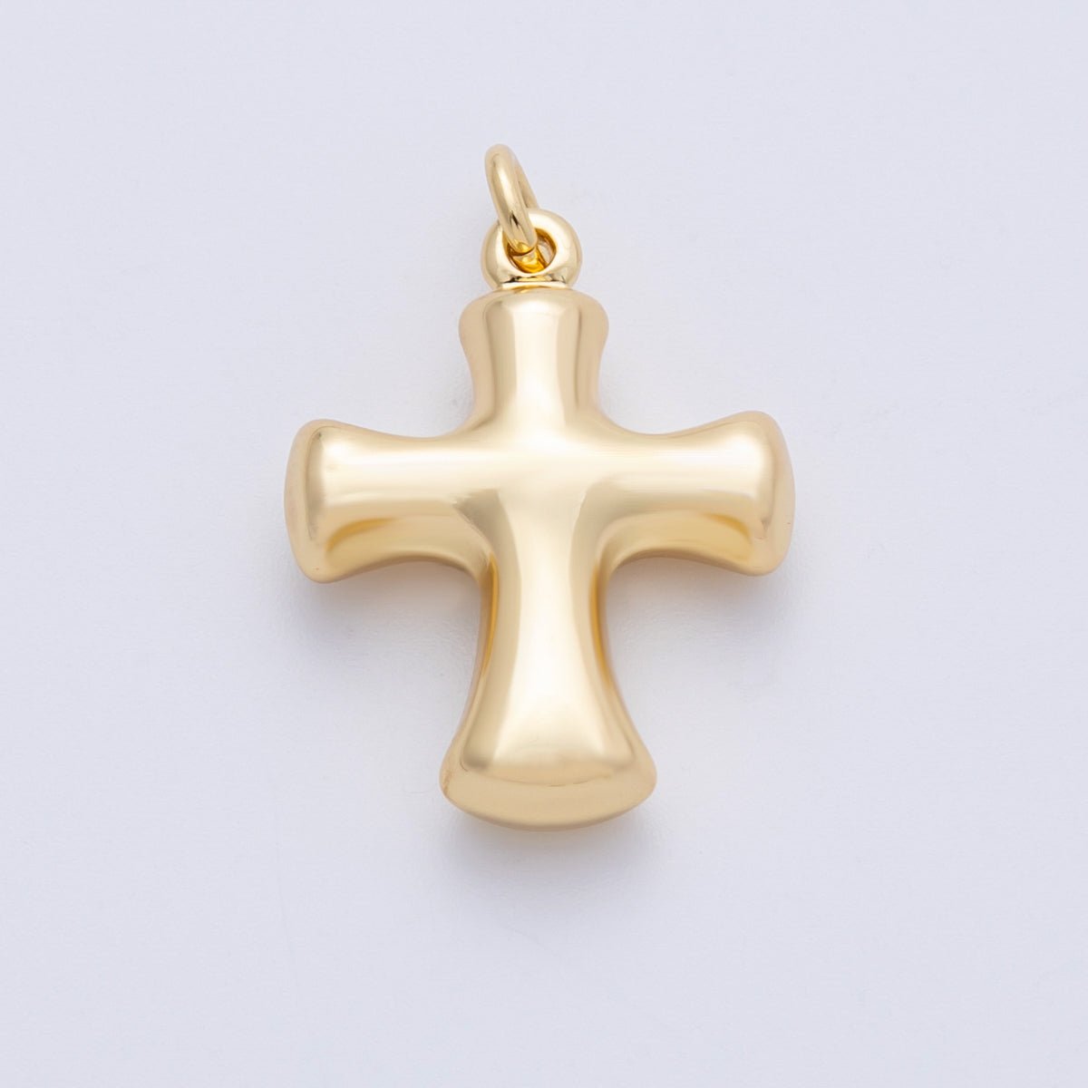 18K Gold Filled 27mm Golden Plain Chunky Cross Charm | CHARMS - 00154 - DLUXCA