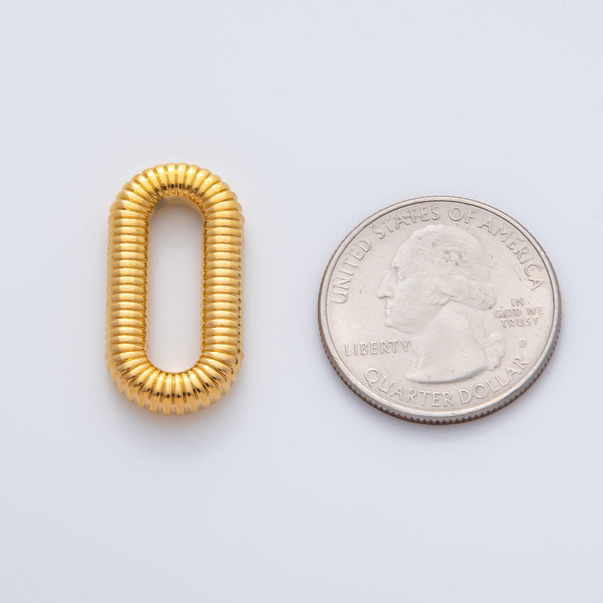 18K Gold Filled 27mm Oval Croissant Twisted Jewelry Finding | Z1468 - DLUXCA