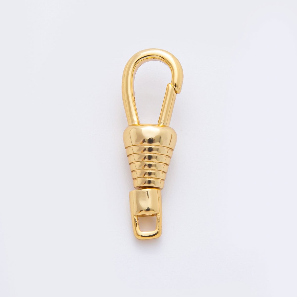 18K Gold Filled 27mm Ribbed Grip Push Gate Clasp with Swivel Charm Finding | Z1379 - DLUXCA