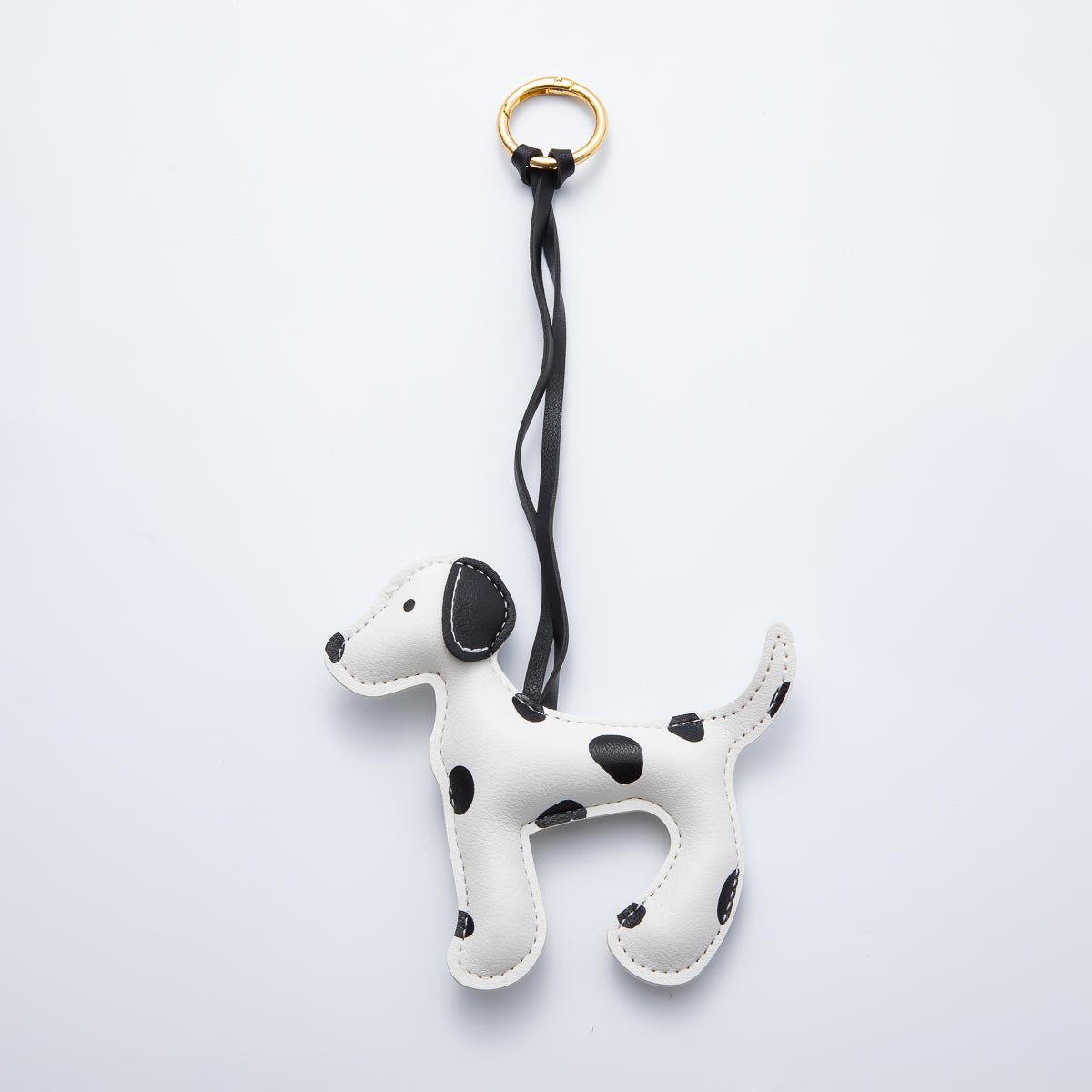 18K Gold Filled 280mm Handcrafted Leather Yellow, Grey, Brown Dalmation Dog Animals Keychain Accessories | WB - 00148 ~ WB - 00154 - DLUXCA