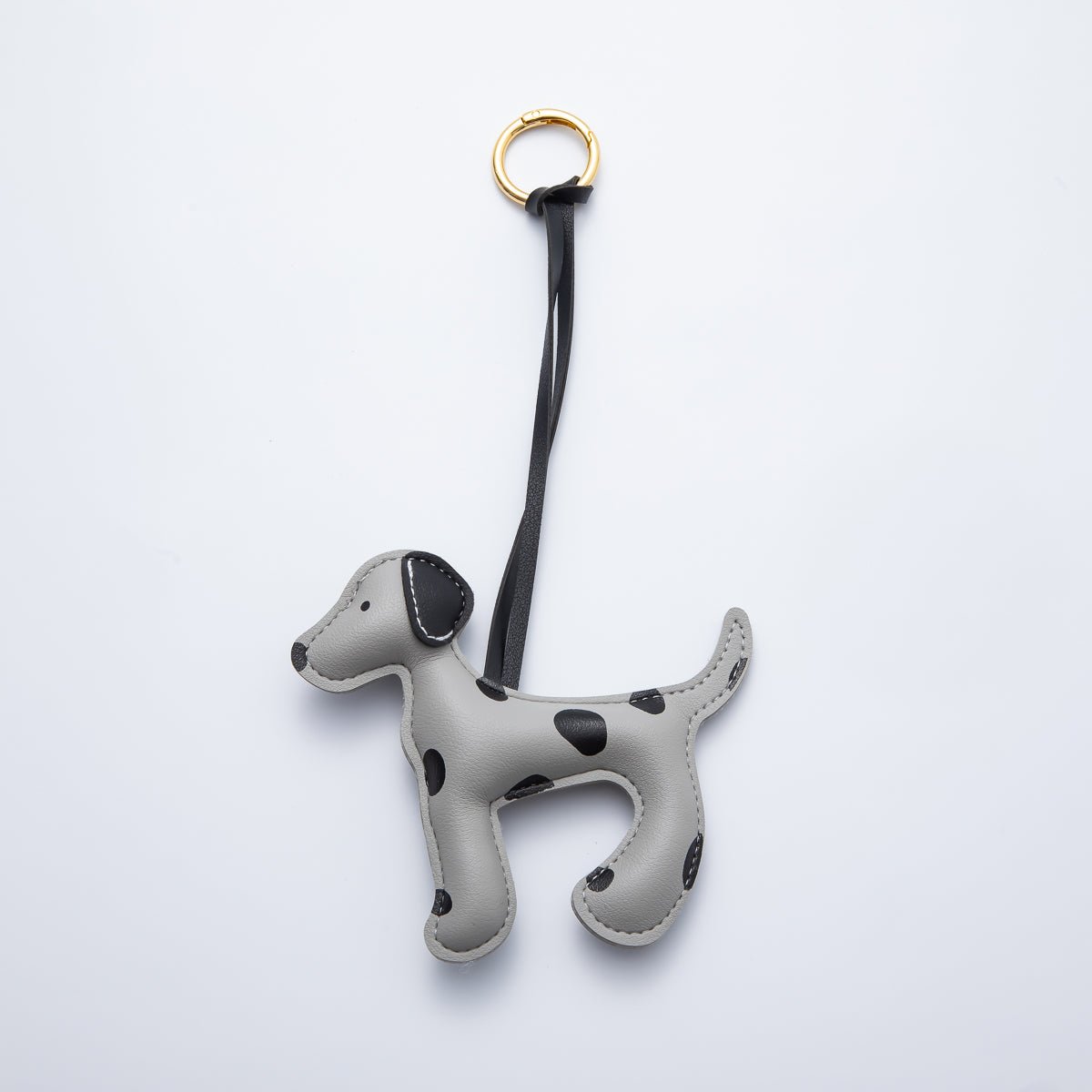 18K Gold Filled 280mm Handcrafted Leather Yellow, Grey, Brown Dalmation Dog Animals Keychain Accessories | WB - 00148 ~ WB - 00154 - DLUXCA