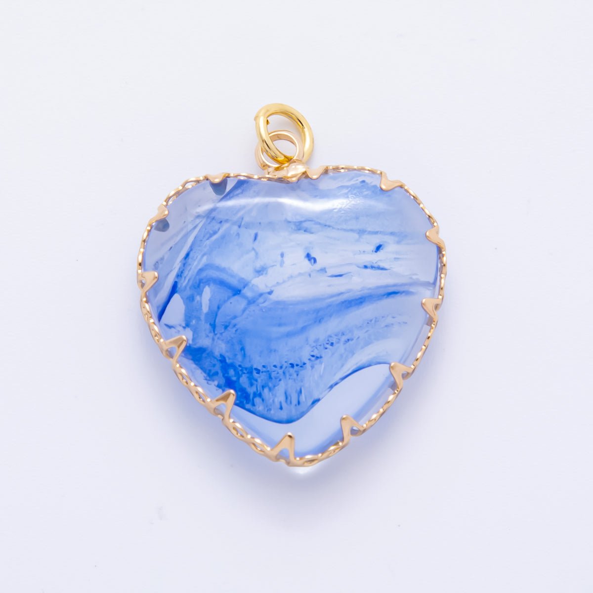18K Gold Filled 28.5mm Resin Heart of Nature Charm | AH874 - DLUXCA