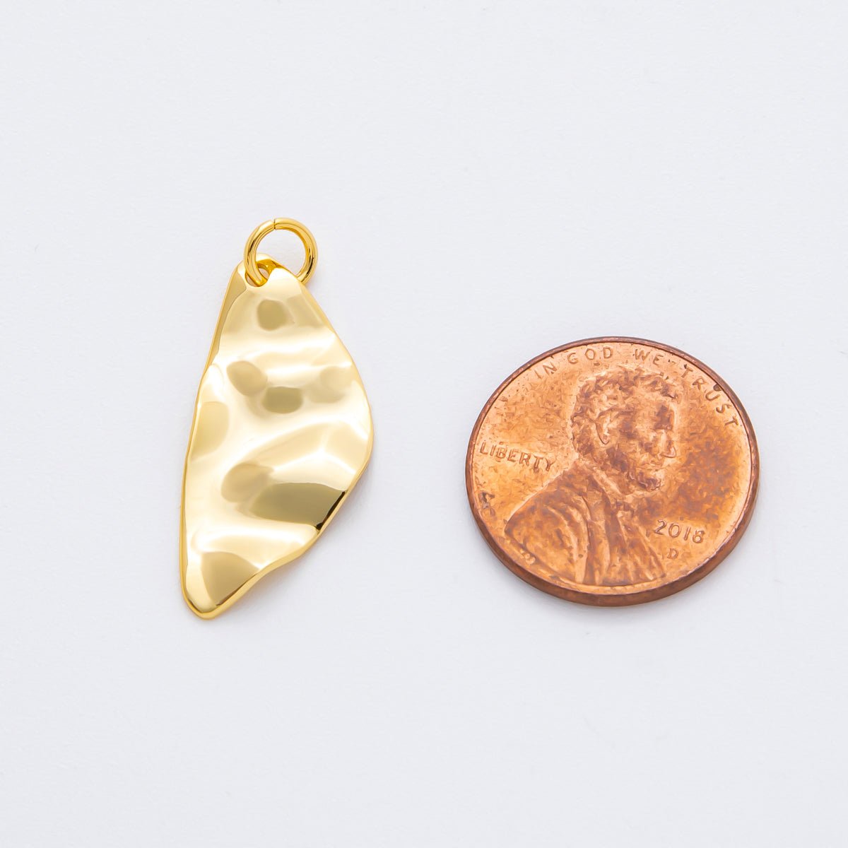 18K Gold Filled 29mm Potato Chips Organic Freeform Shape Charm | N - A1840 - DLUXCA