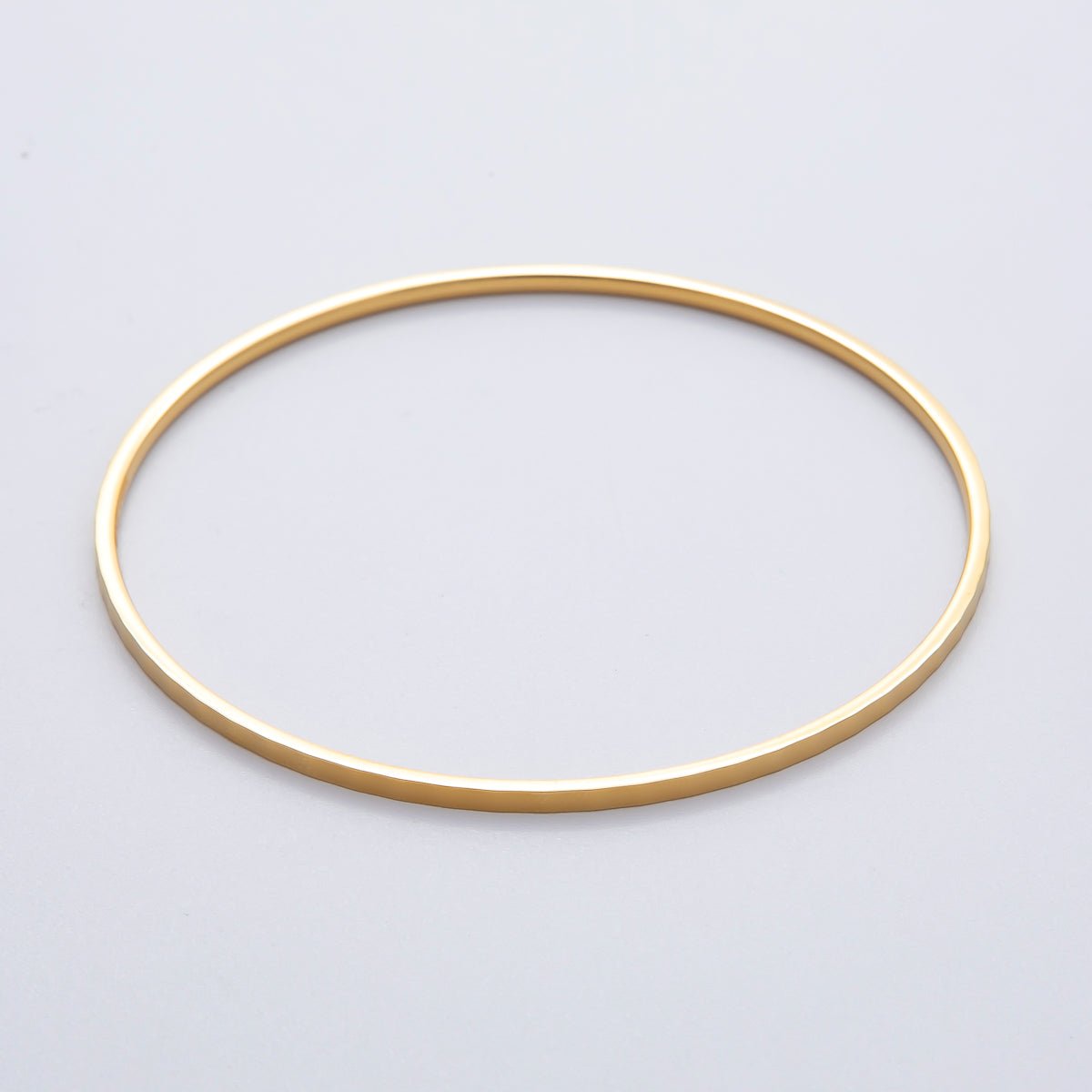 18K Gold Filled 2mm Thin Minimalist Plain Bangle Bracelet | WA - 1471 - DLUXCA