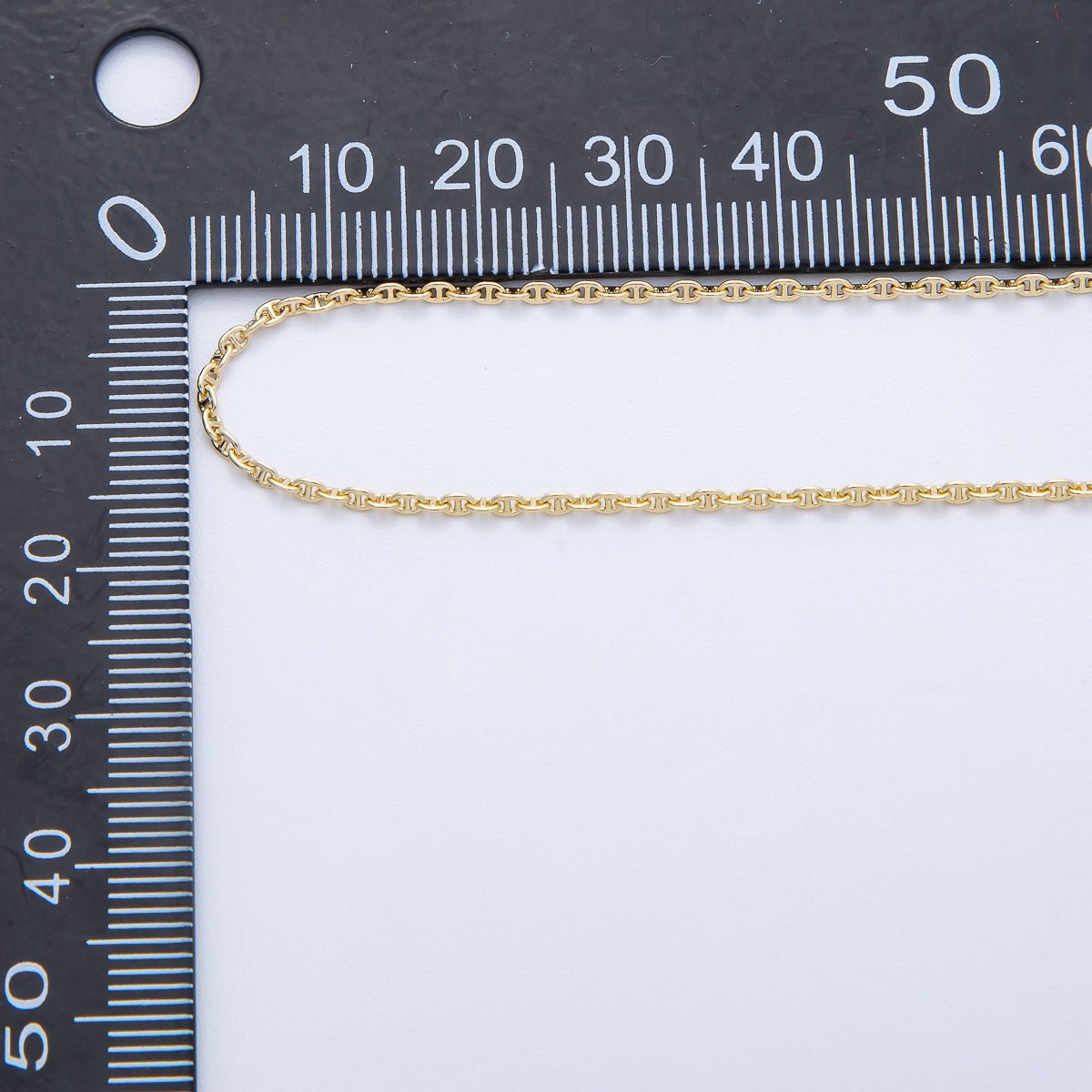 18K Gold Filled 2mm x 1.6mm Minimalist Anchor Unfinished Chain by Yard | Roll - 1819 - DLUXCA