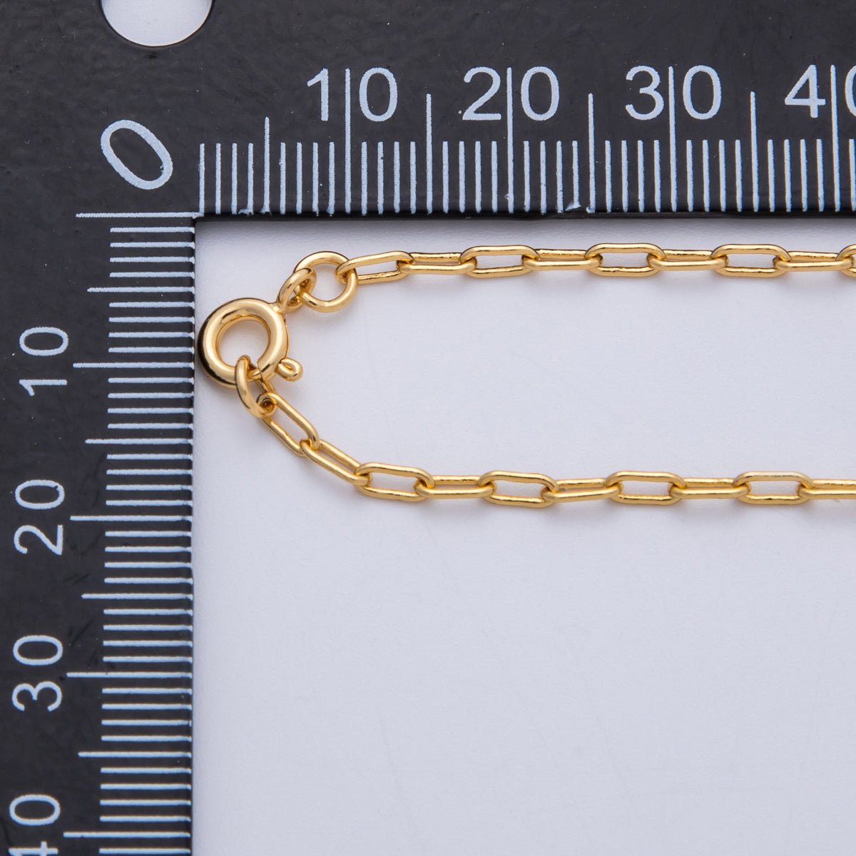 18K Gold Filled 2mm x 5mm Paperclip Chain 17.72 Necklace | WA - 4073 - DLUXCA
