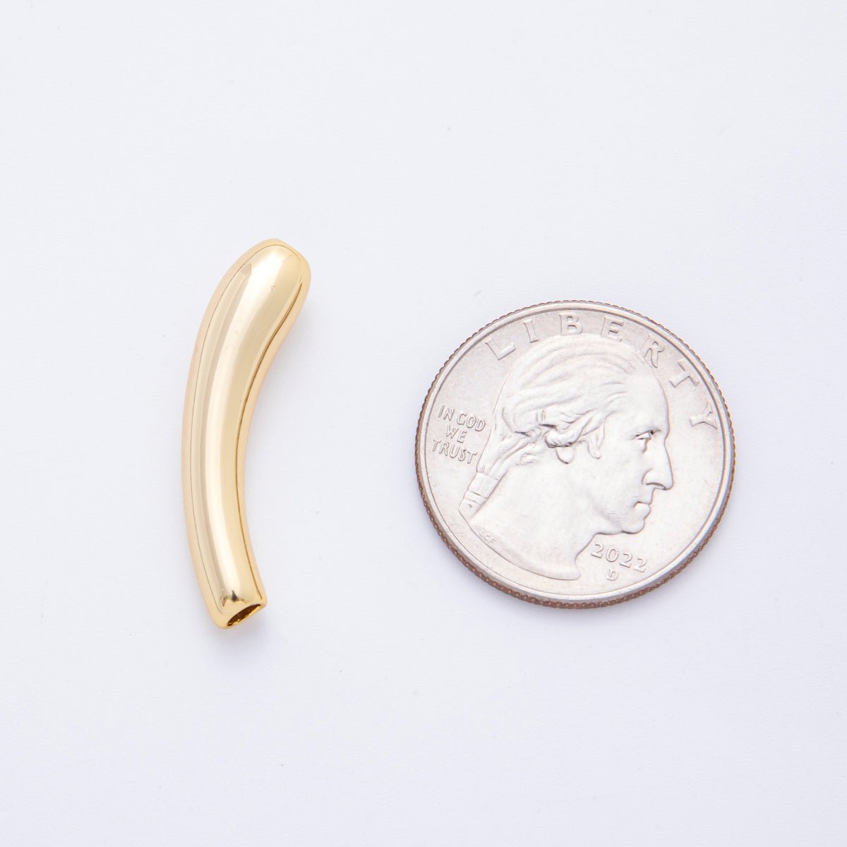 18K Gold Filled 30mm Long Tube Bead Spacer | AF - A1072 - DLUXCA