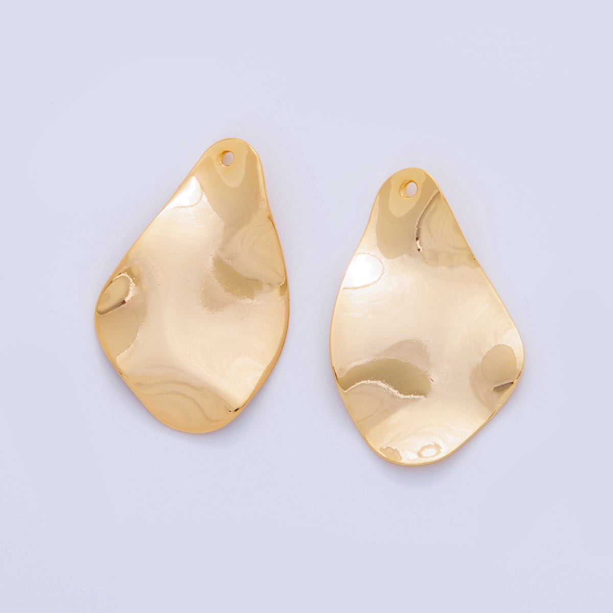 18K Gold Filled 33mm Geometric Hammered Abstract Charm Finding | Z1173 - DLUXCA