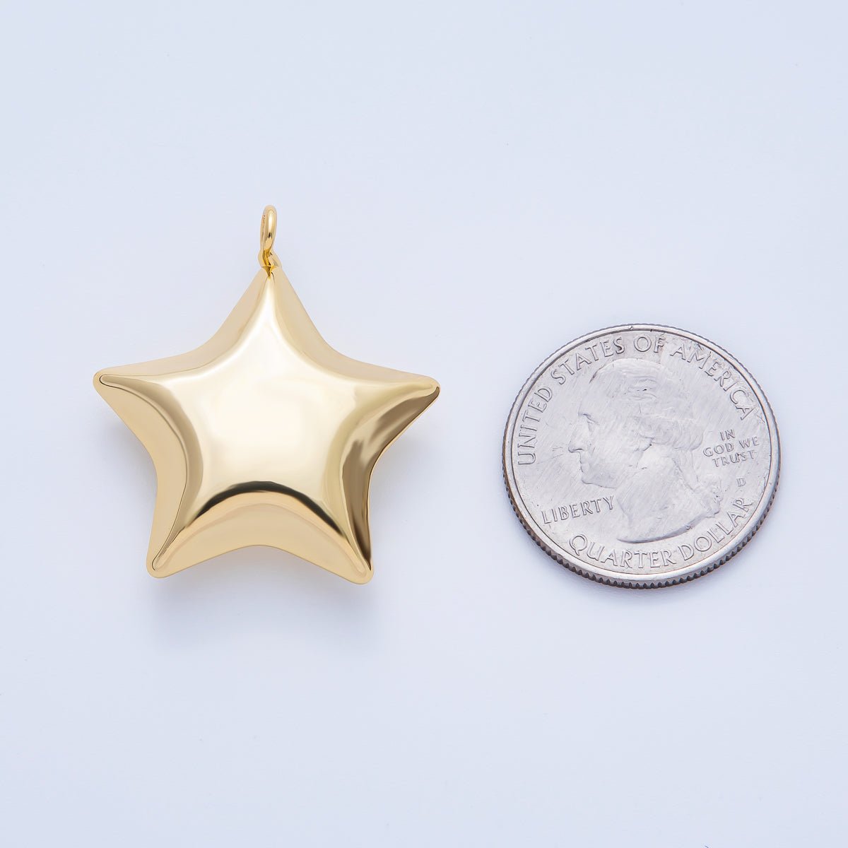 18K Gold Filled 35mm Curvy Twinkle Star Charm | AF1431 - DLUXCA