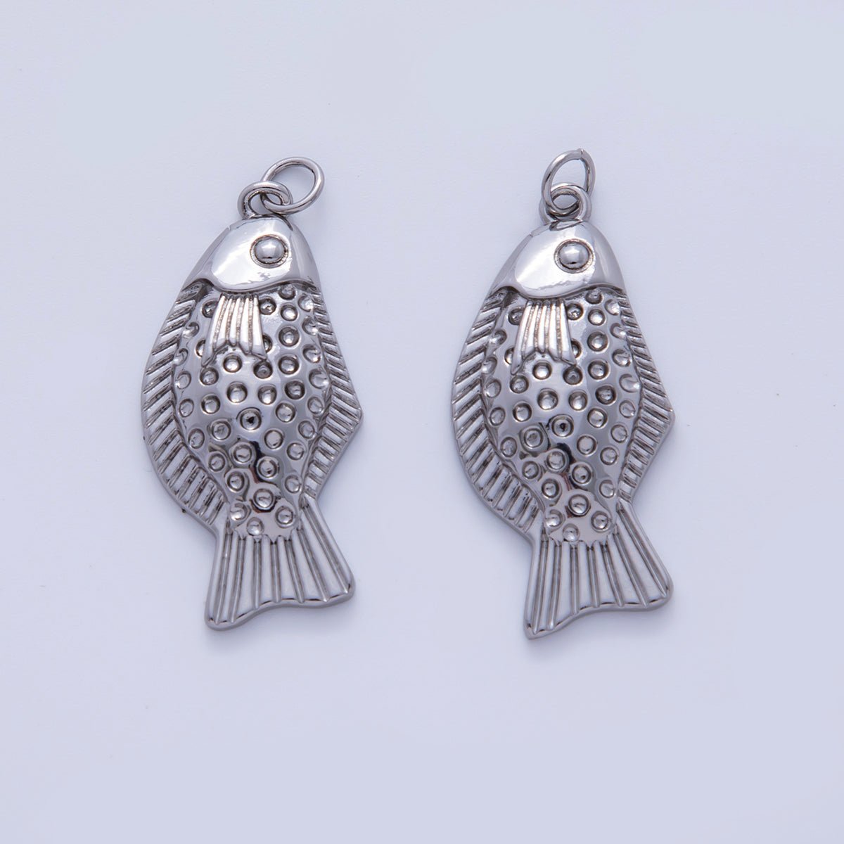18K Gold Filled 35mm Multidimensional Textured Fish in Gold & Silver | AF329 - DLUXCA