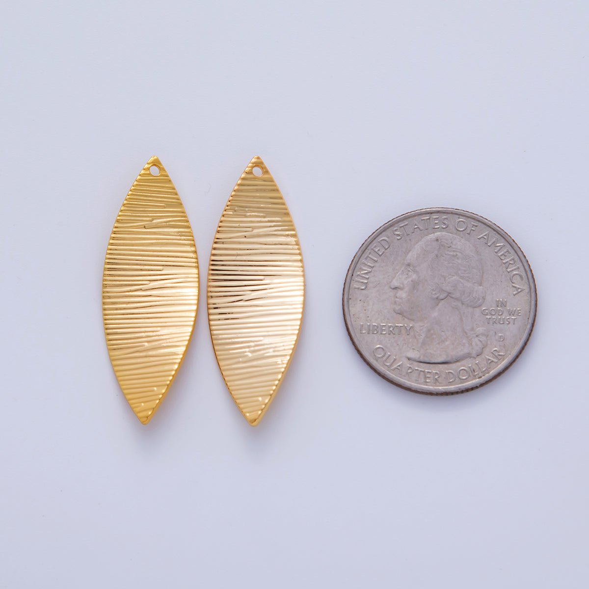 18K Gold Filled 35mm Multiple Linear Curved Sphere Charm Finding | Z1199 - DLUXCA