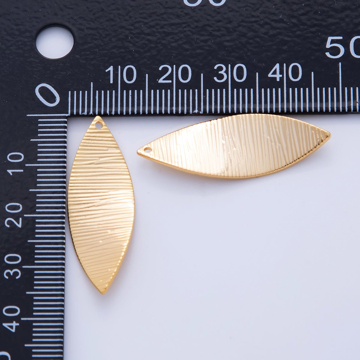 18K Gold Filled 35mm Multiple Linear Curved Sphere Charm Finding | Z1199 - DLUXCA