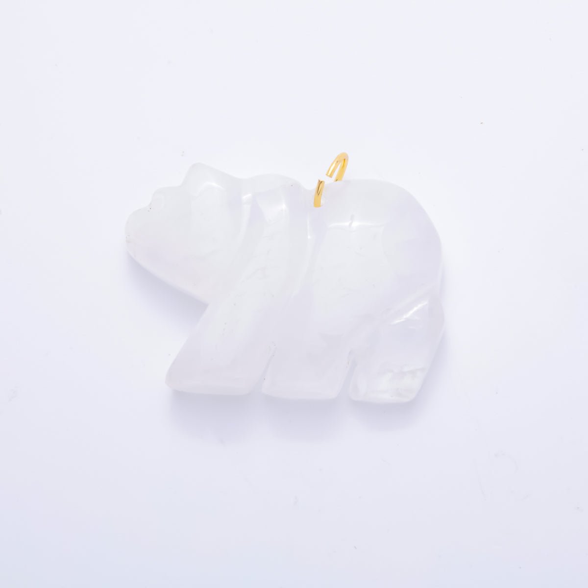 18K Gold Filled 36mm Natural Gemstone Winter Polar Bear Animal Charm | AH - 930 AH - 931 - DLUXCA