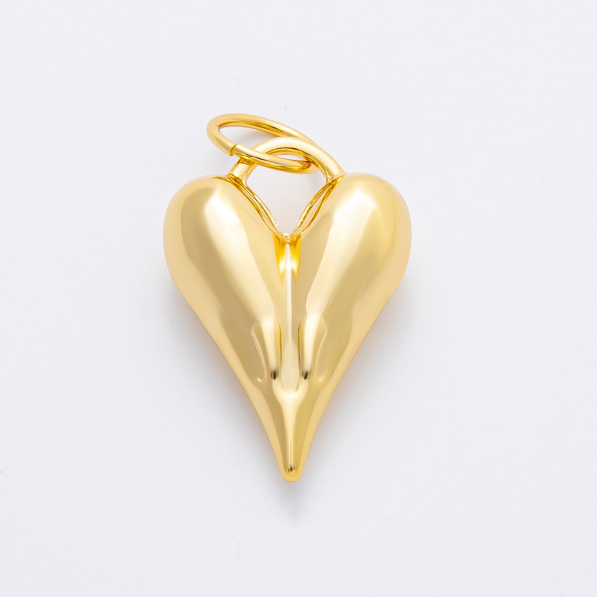 18K Gold Filled 37.5mm Minimalist Chubby Padlock Heart Charm | AF1351 - DLUXCA