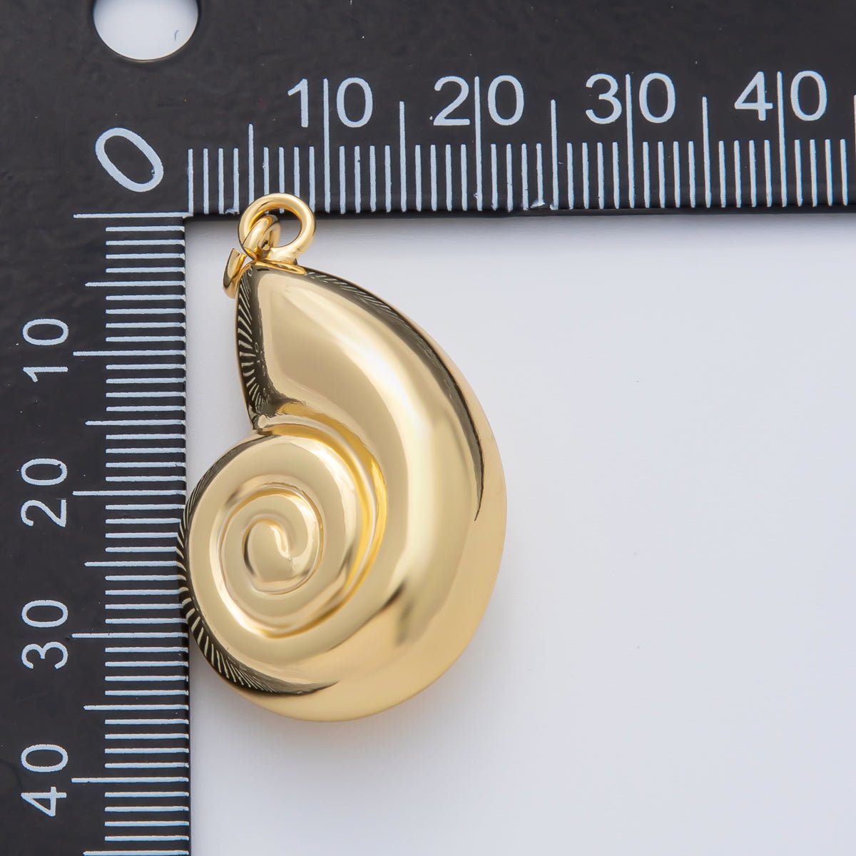 18K Gold Filled 37mm Ammonite Sea Shell Nautical Charm | AF1408 - DLUXCA