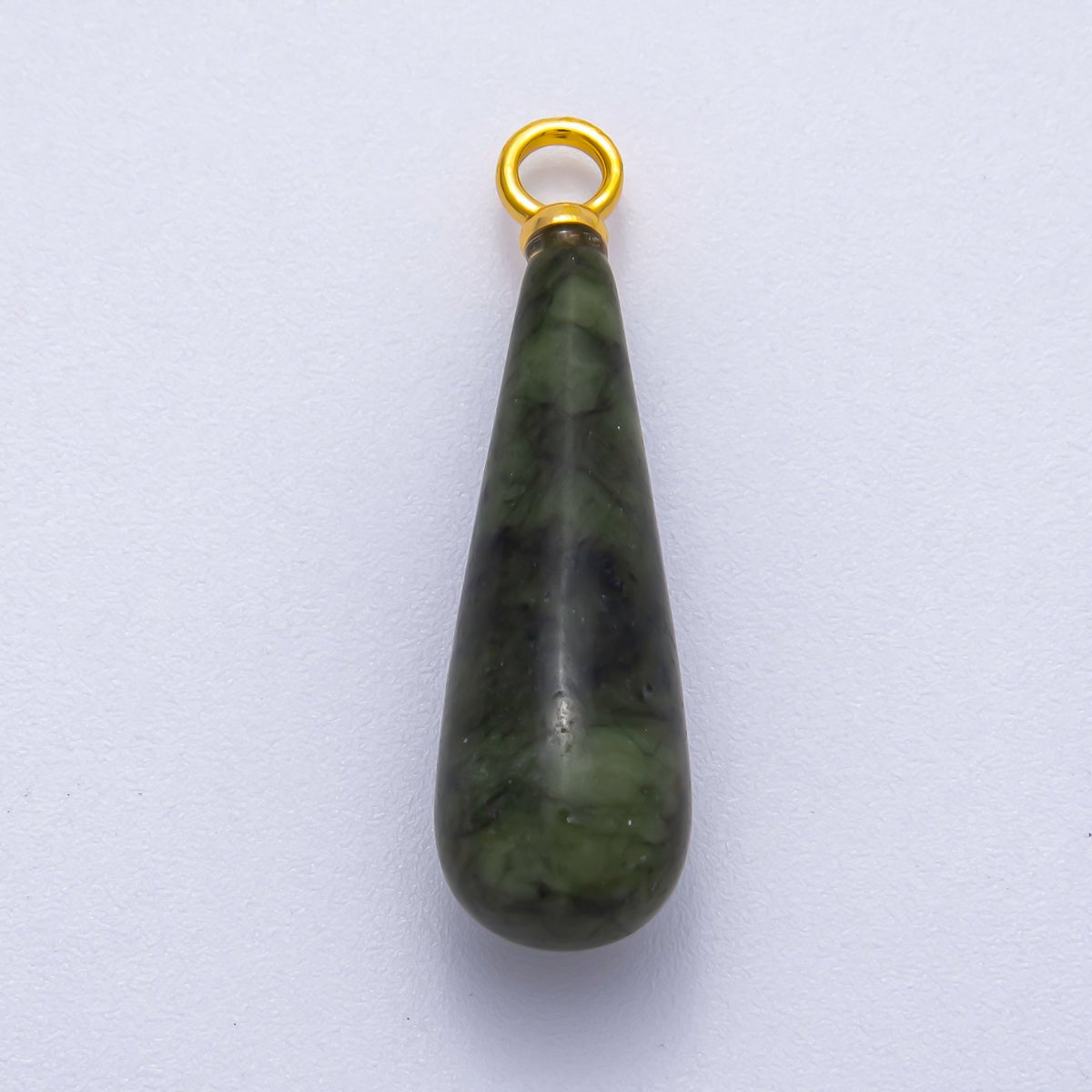 18K Gold Filled 37mm Multicolor Natural Gemstone Long Teardrop Pendant | Charms - 00522 ~ Charms - 00529 - DLUXCA