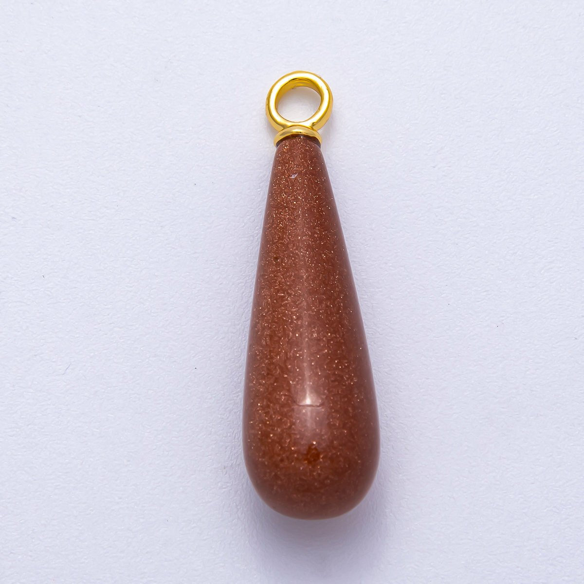 18K Gold Filled 37mm Multicolor Natural Gemstone Long Teardrop Pendant | Charms - 00522 ~ Charms - 00529 - DLUXCA