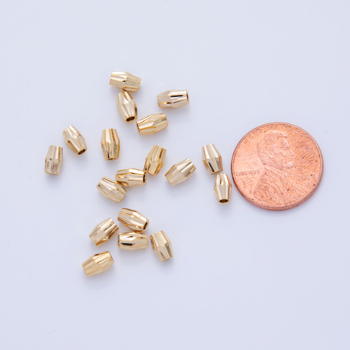 18K Gold Filled 3.8mm Multifaceted Edged Bead Set | B737 - DLUXCA