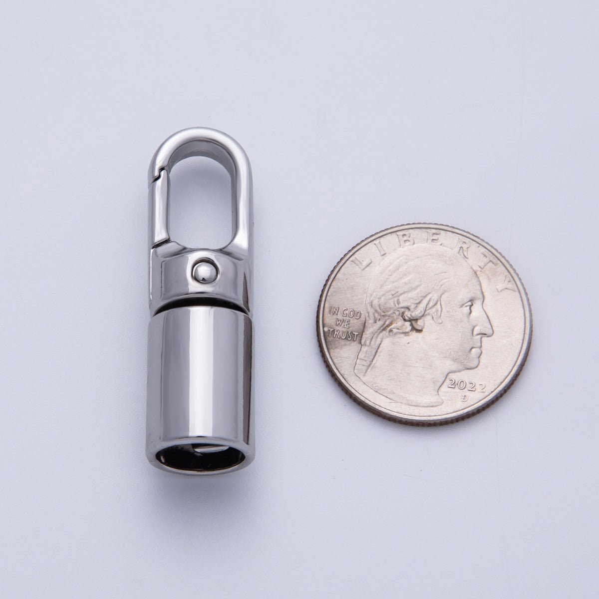 18K Gold Filled 39.5mm Minimalist Push Gate End Cap Finding in Gold & Silver | Findings - 00013 Findings - 00014 - DLUXCA