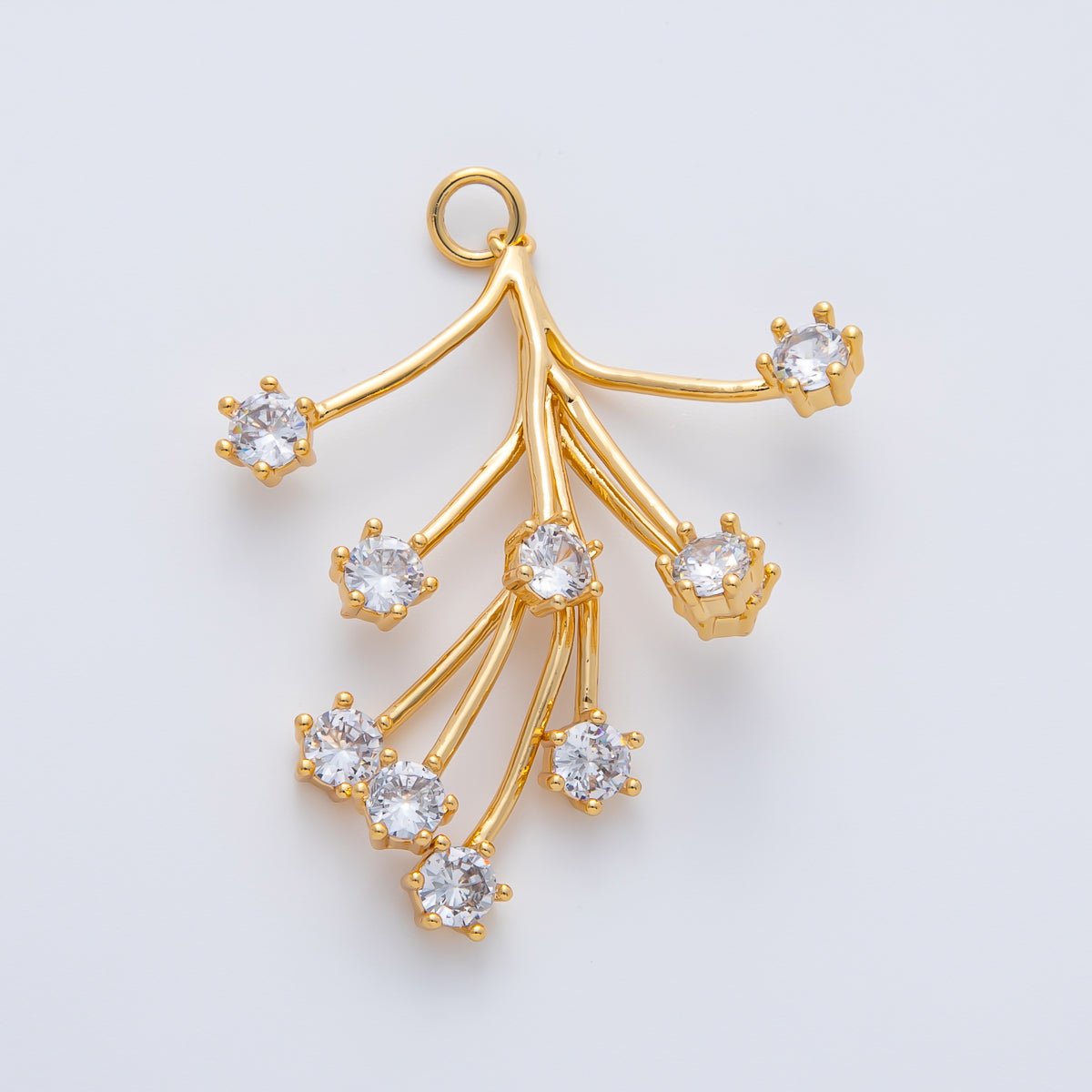 18K Gold Filled 40mm Clear CZ Flower Fireworks Charm | AF1410 - DLUXCA