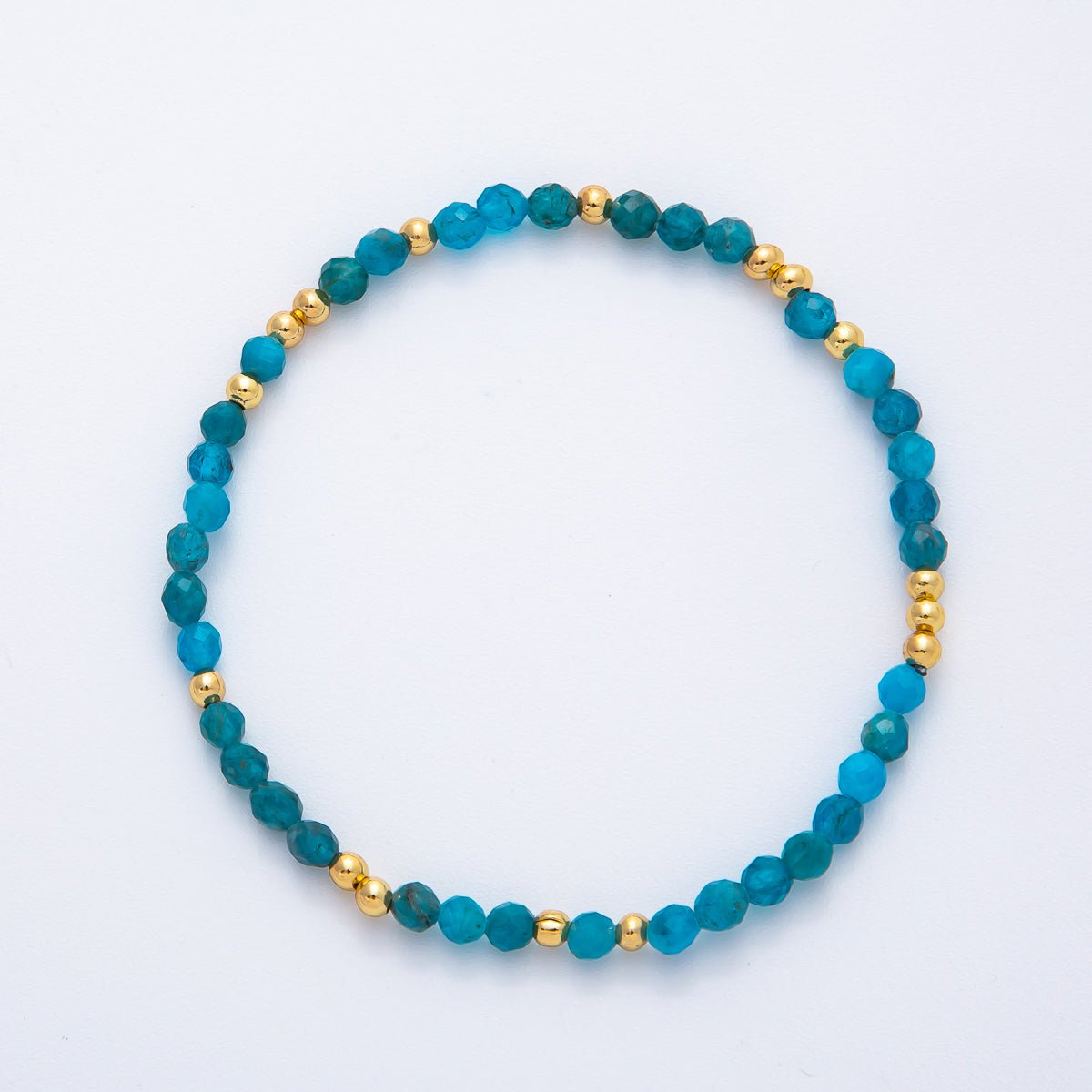 18K Gold Filled 4.1mm White, Fuchsia, Green Gemstone Handmade Beaded Bracelet | WA - 3451 - WA - 3457 - DLUXCA