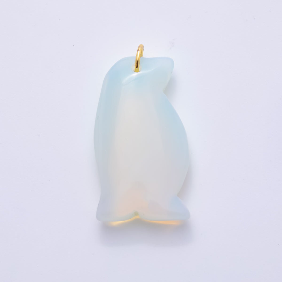 18K Gold Filled 42mm Opal, Ruffle, Watermelon Red Chubby Penguin Gemstone Charm | AH827 AH828 - DLUXCA