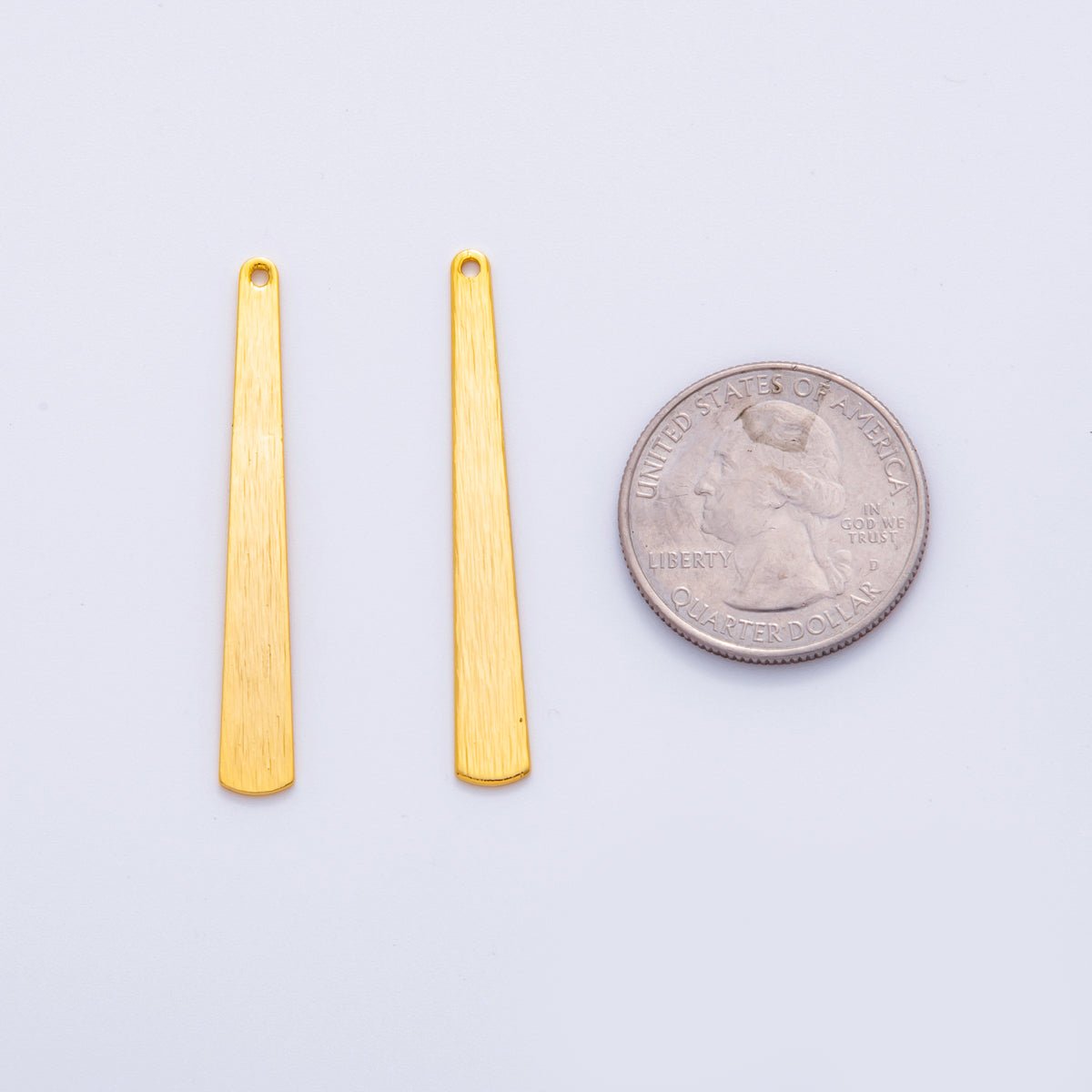 18K Gold Filled 43mm Lined Bar Rectangular Thin Charm Finding | Z1186 - DLUXCA