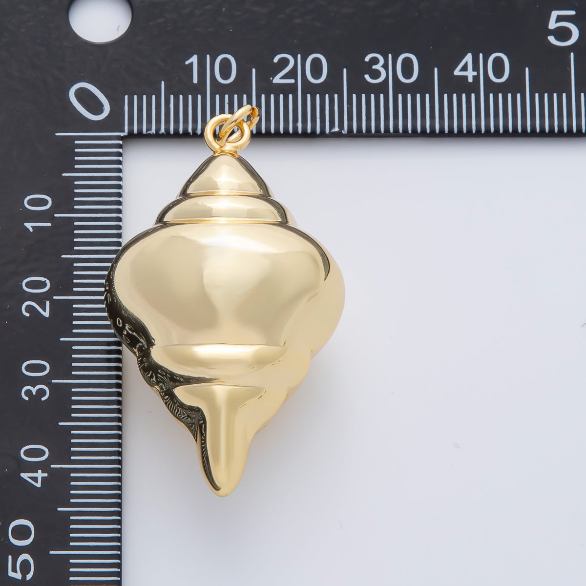 18K Gold Filled 44mm Big Sea Snail Shell Nautical Charm | AF1409 - DLUXCA