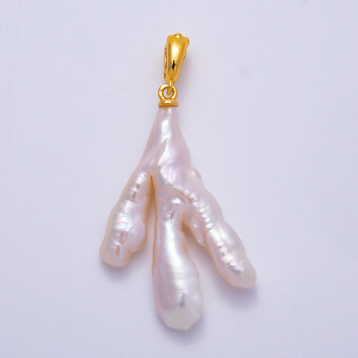18K Gold Filled 45mm Colorful Baroque Freshwater Pearl Natural Coral Pendant | Charms - 00493 - Charms - 00495 - DLUXCA