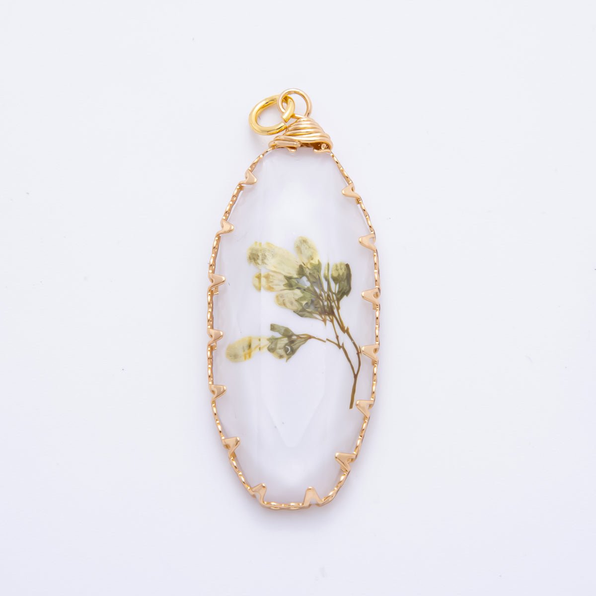 18K Gold Filled 45mm Eternal Petal Bloom Flower Resin Charm | AH860 - AH864 - DLUXCA