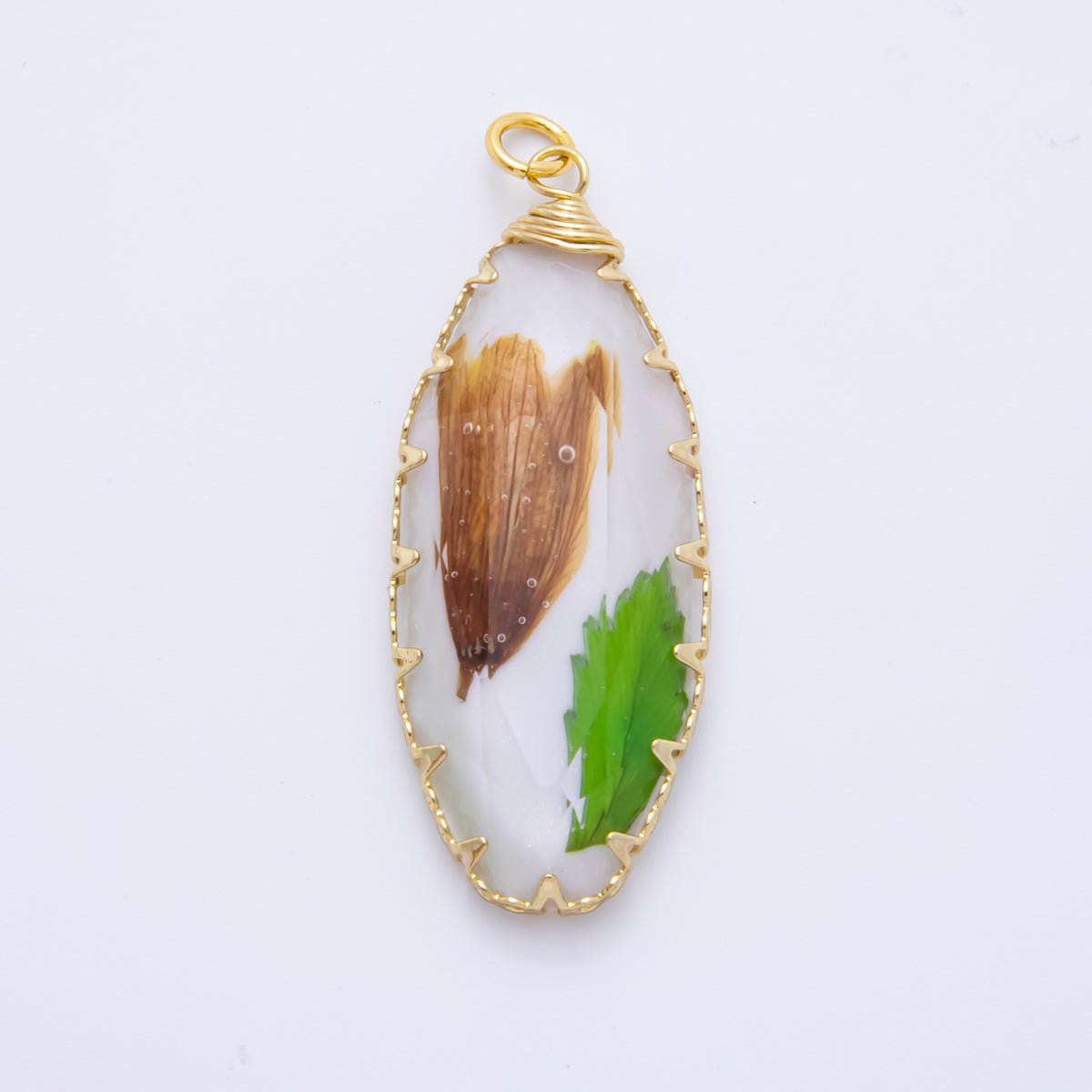 18K Gold Filled 45mm Eternal Petal Bloom Flower Resin Charm | AH860 - AH864 - DLUXCA