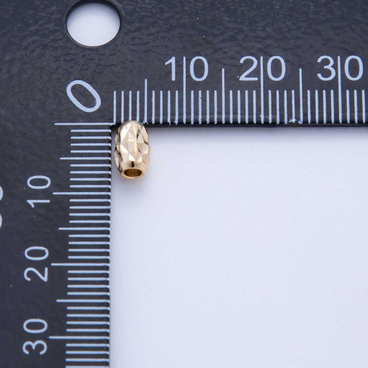 18K Gold Filled 4.5mm Multifaceted Cylinder Bead Set | B740 - DLUXCA