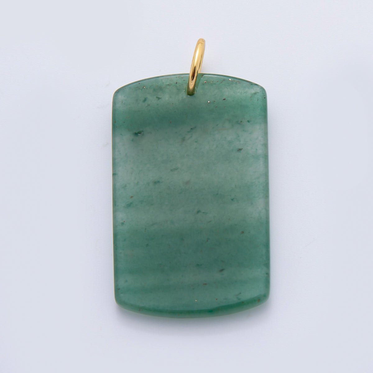 18K Gold Filled 46mm Natural Gemstone Military Tag Charm in Lapis, Obsidian, & Aventurine | AH - 932 - AH - 936 - DLUXCA