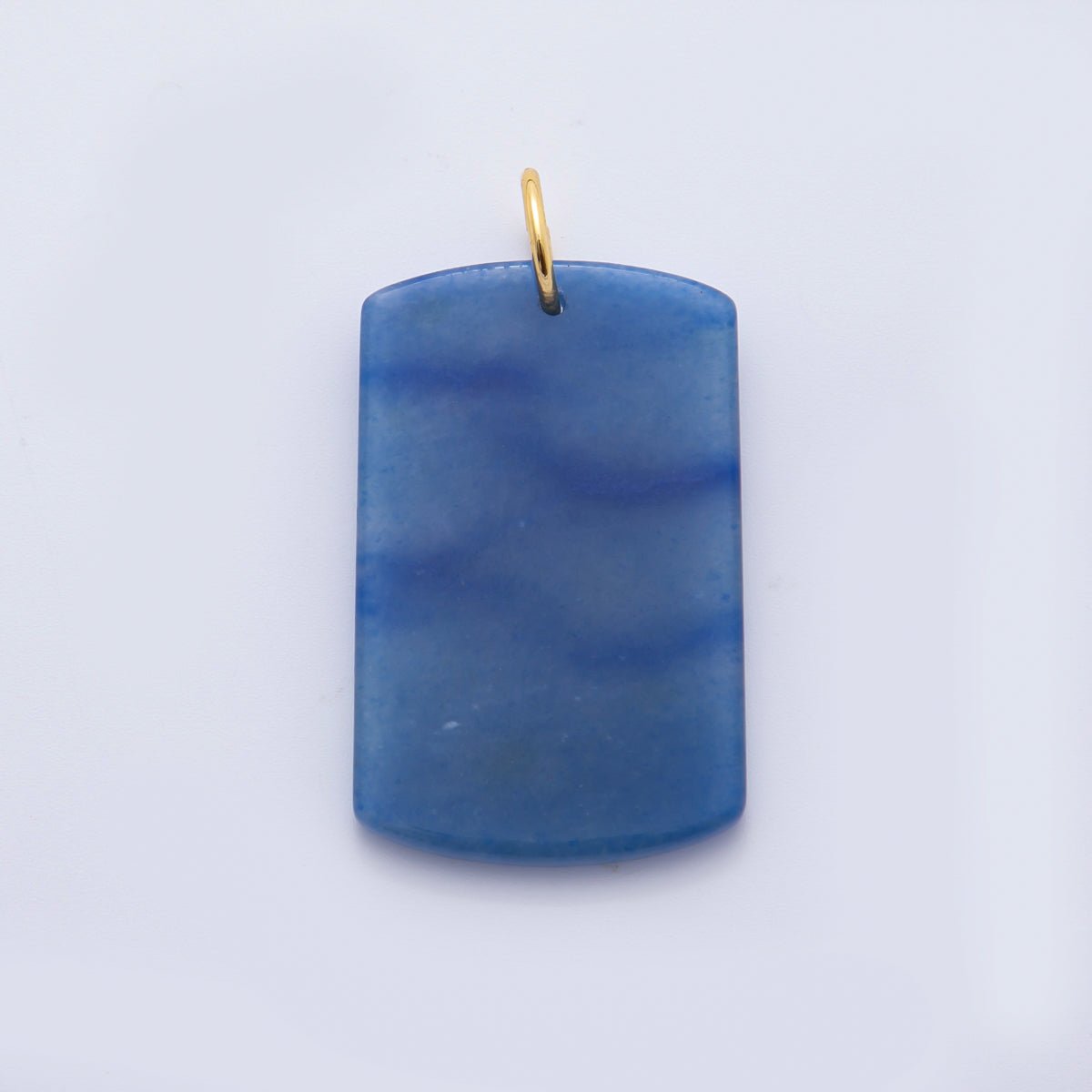 18K Gold Filled 46mm Natural Gemstone Military Tag Charm in Lapis, Obsidian, & Aventurine | AH - 932 - AH - 936 - DLUXCA