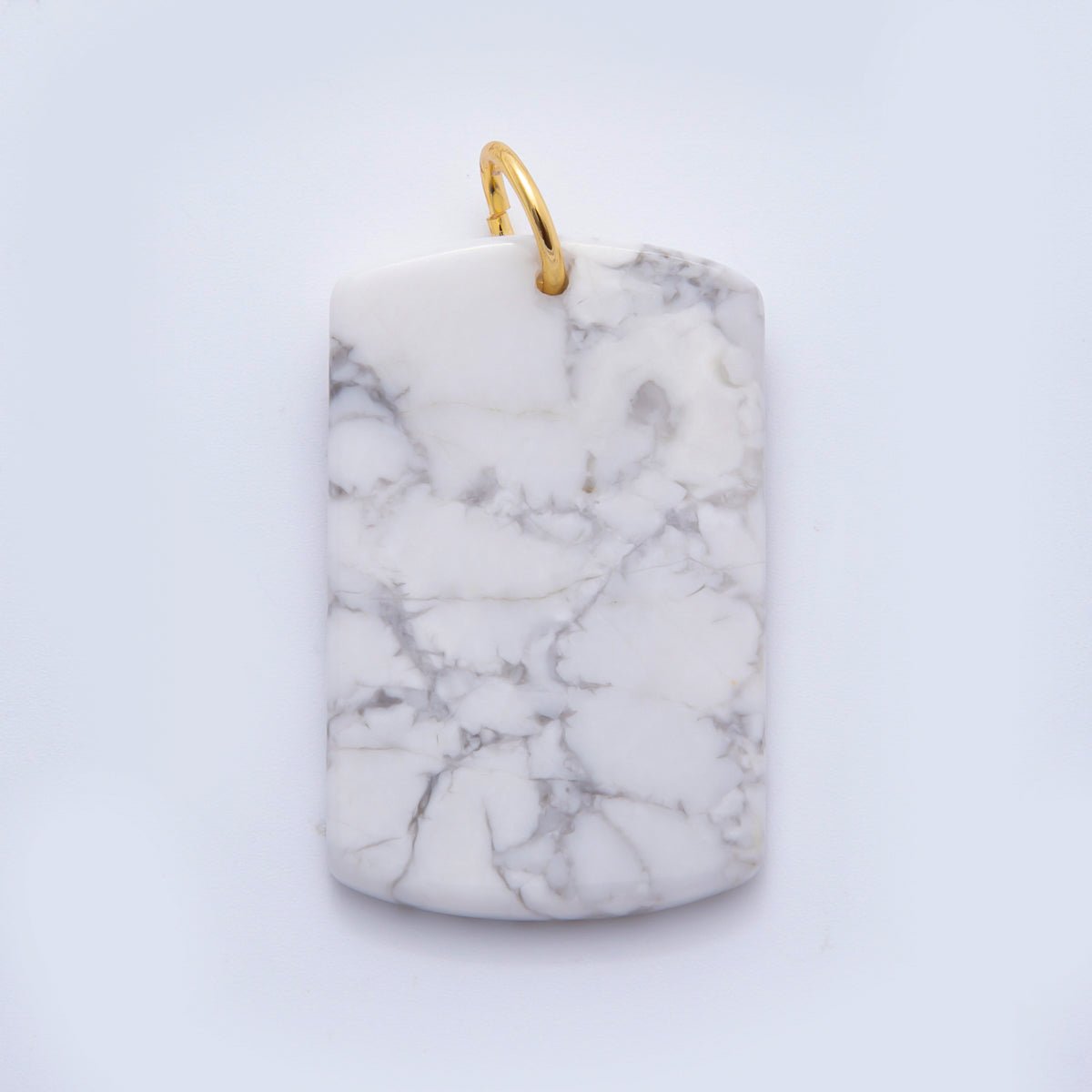 18K Gold Filled 46mm Natural Gemstone Military Tag Charm in Lapis, Obsidian, & Aventurine | AH - 932 - AH - 936 - DLUXCA