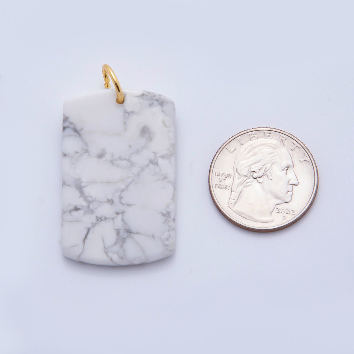 18K Gold Filled 46mm Natural Gemstone Military Tag Charm in Lapis, Obsidian, & Aventurine | AH - 932 - AH - 936 - DLUXCA