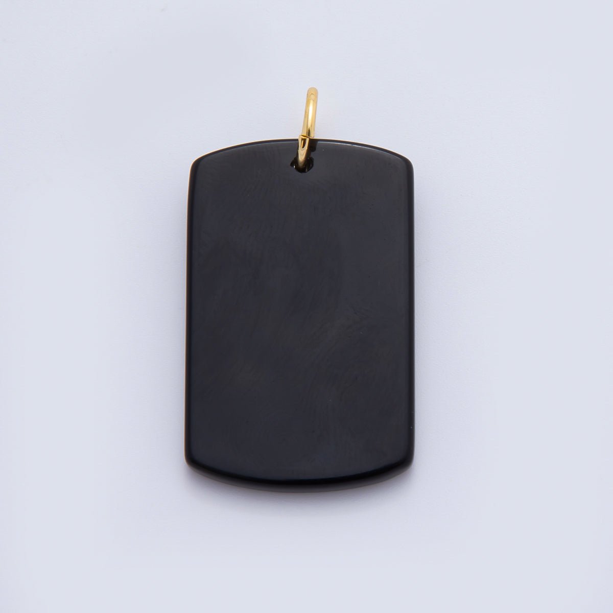 18K Gold Filled 46mm Natural Gemstone Military Tag Charm in Lapis, Obsidian, & Aventurine | AH - 932 - AH - 936 - DLUXCA