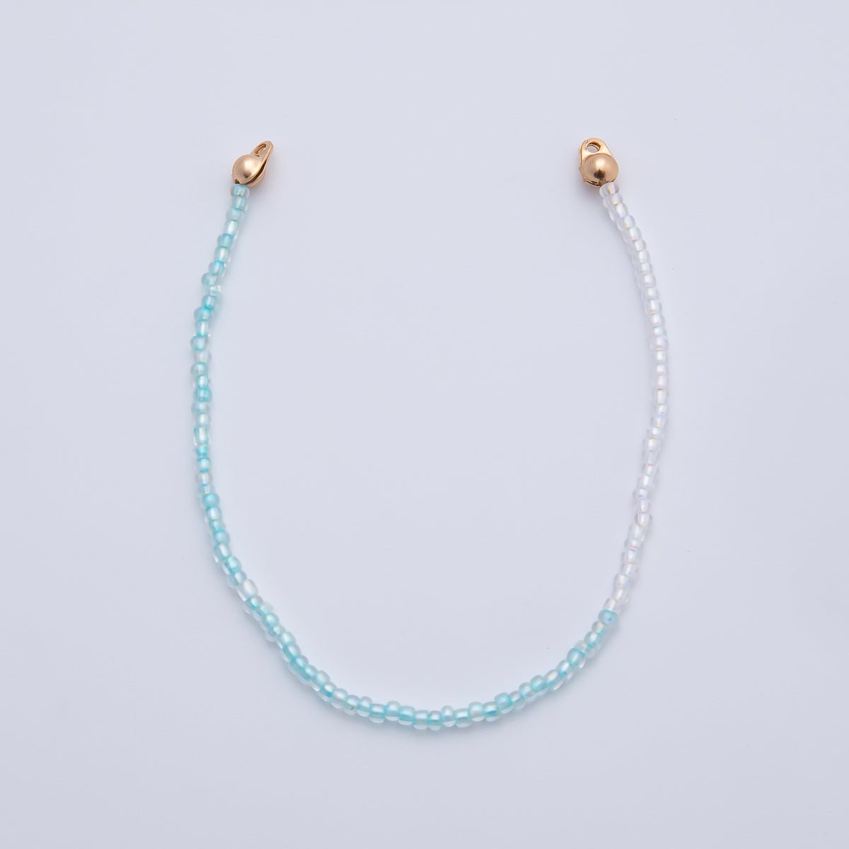 18K Gold Filled 4mm AB Pink, Blue, Teal White Gemstone Crimp Handmade Finding | Z1401 ~ Z1403 - DLUXCA