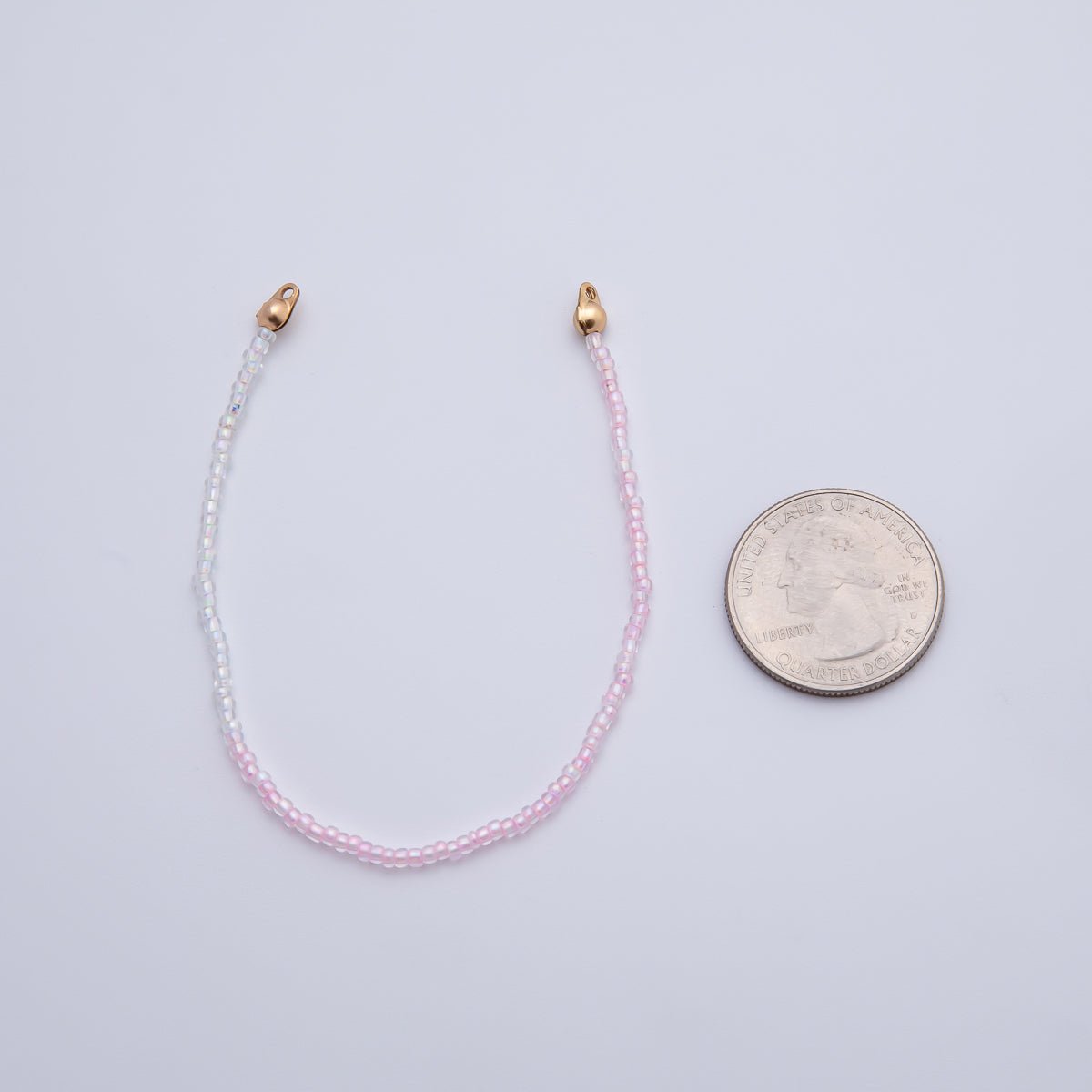 18K Gold Filled 4mm AB Pink, Blue, Teal White Gemstone Crimp Handmade Finding | Z1401 ~ Z1403 - DLUXCA