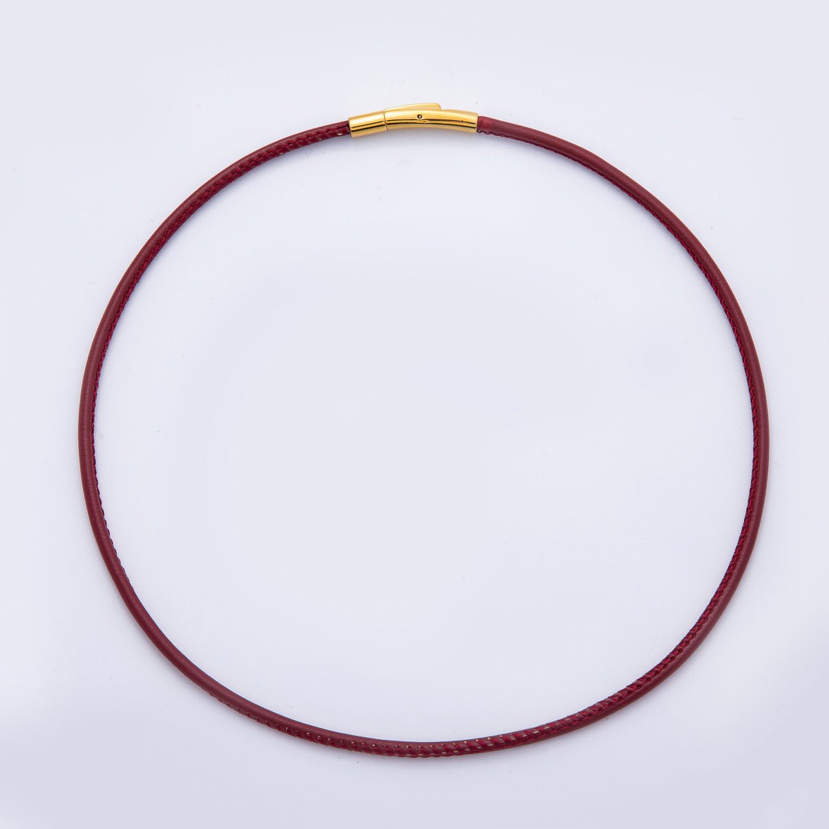 18K Gold Filled 4mm Black, Brown, Red, Blue Fall Faux Leather Cord 19 Inch Necklace | WA - 3853 ~ WA - 3856 - DLUXCA