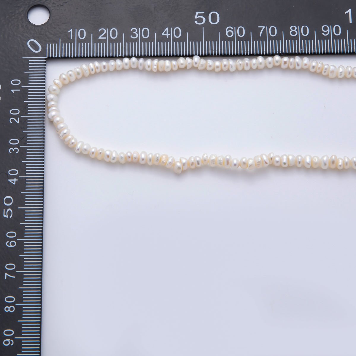 18K Gold Filled 4mm Dainty Rice Seed Freshwater Pearl Necklace 14.9 Inches long | WA - A3475 - DLUXCA